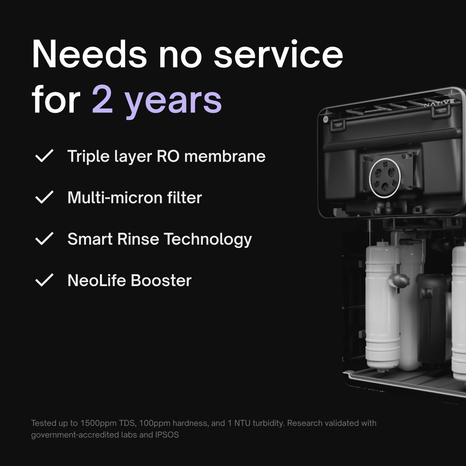 Native by UC M2 8L RO + UV + Copper + Alkaline + Minerals Water Purifier with Thin Film Composite Reverse Osmosis Membrane (Black) Native by UC M2 8L RO + UV + Copper + Alkaline + Minerals Water Purifier with Thin Film Composite Reverse Osmosis Membrane (Black)_5