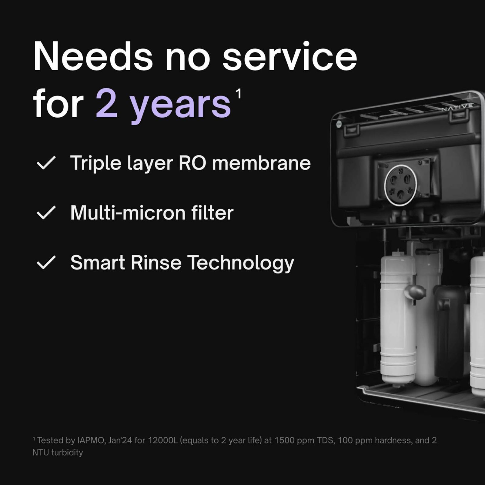 Native by UC M1 8L RO + UV + Copper + Alkaline + Minerals Water Purifier with Thin Film Composite Reverse Osmosis Membrane (Black) Native by UC M1 8L RO + UV + Copper + Alkaline + Minerals Water Purifier with Thin Film Composite Reverse Osmosis Membrane (Black)_8