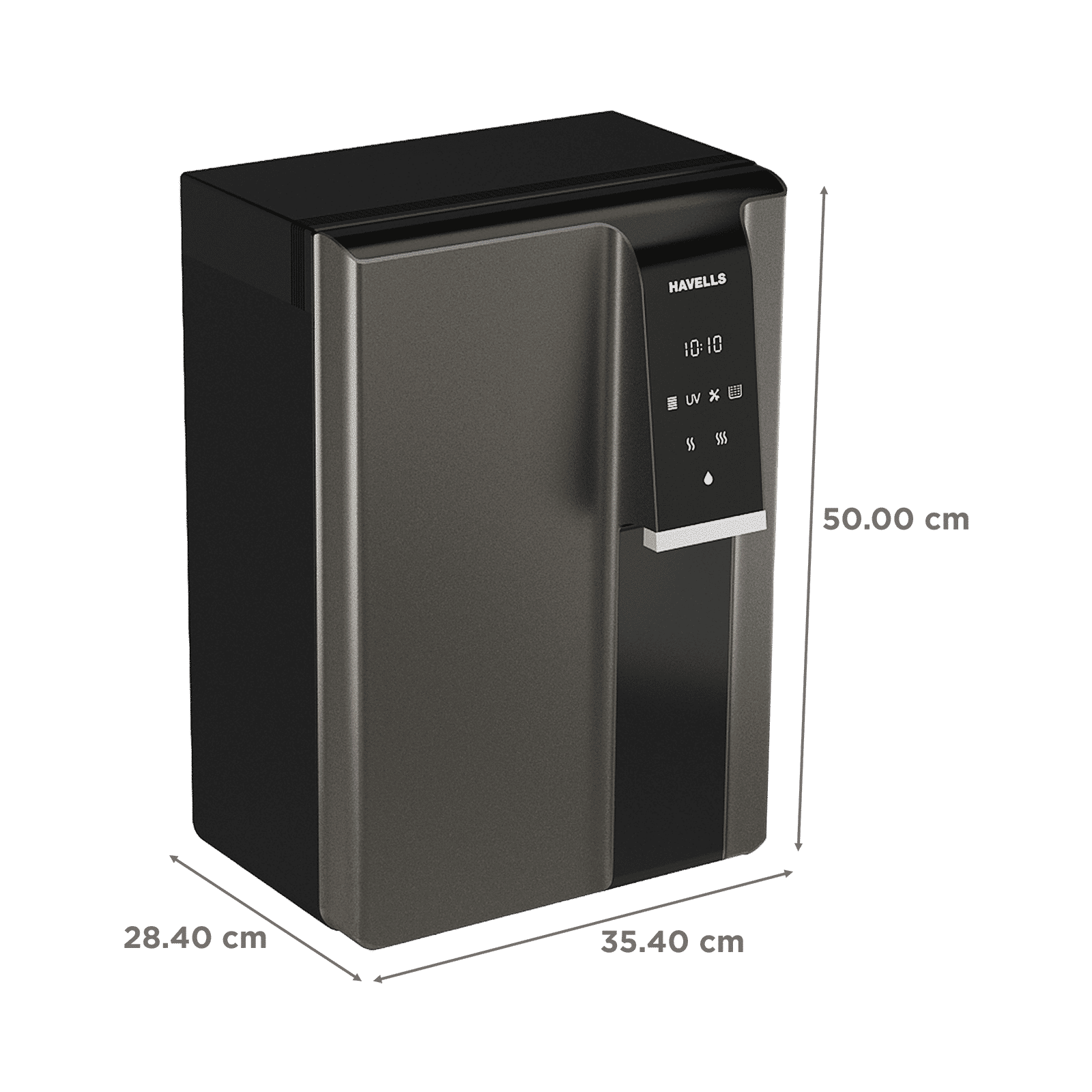 HAVELLS Gracia Alkaline Max 6.8L RO + UV Hot & Ambient Water Purifier with Triple Protection Technology (Dark Grey)_2