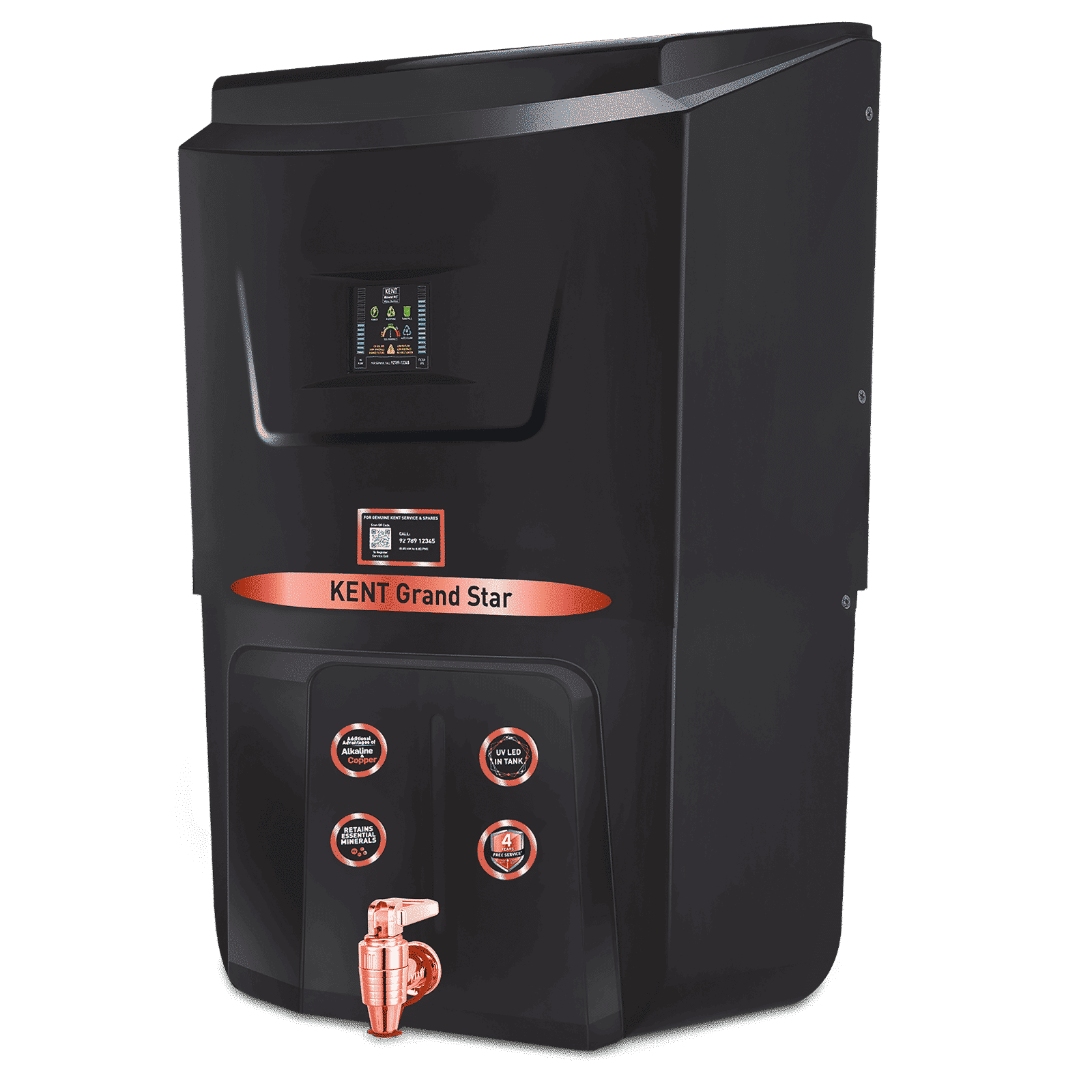 KENT Grand Star 9L RO + UV + UF + TDS + Alkaline Water Purifier with Digital Display (Black)_4