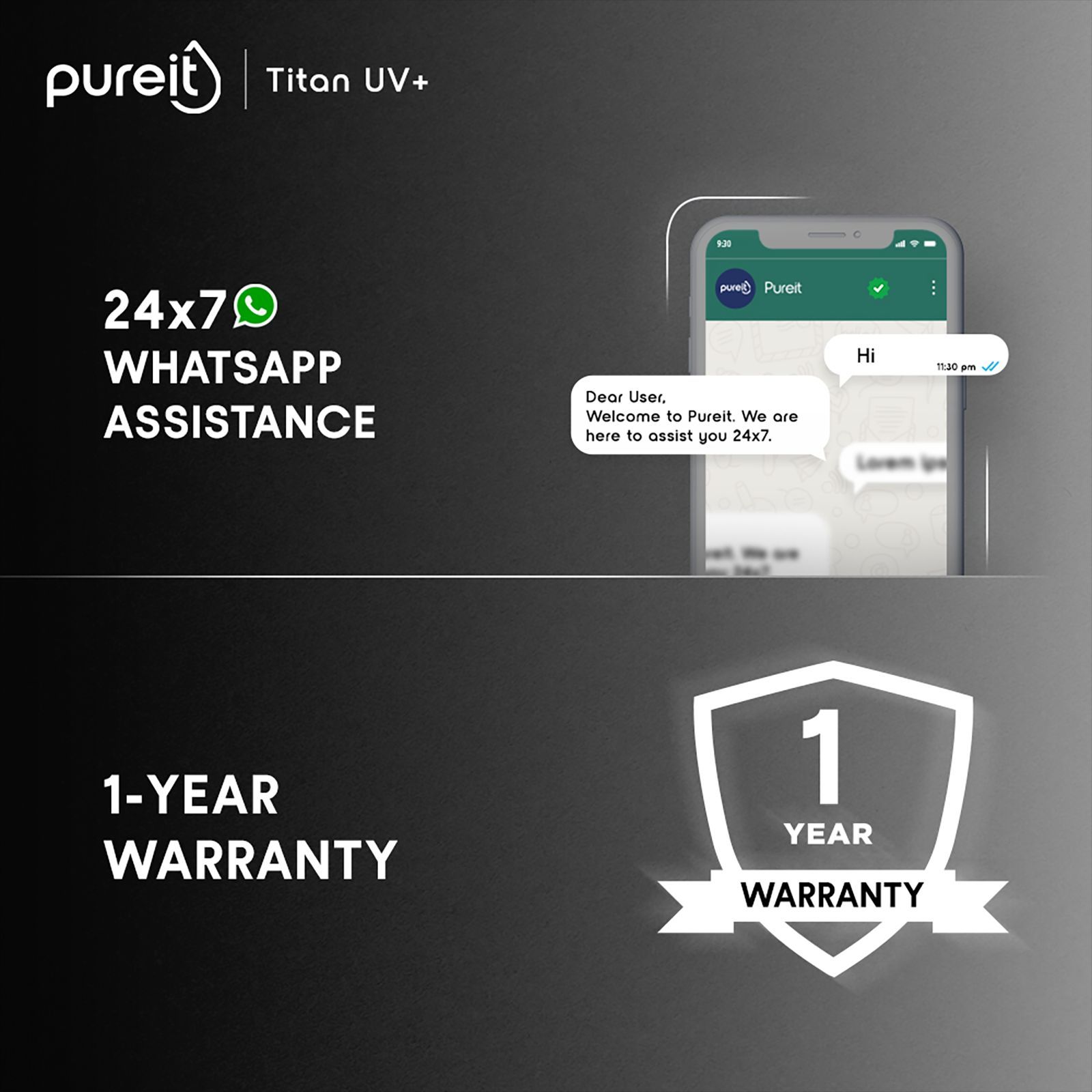 pureit Titan UV+ 7L UV Lamp + UFSC+ UV Led Water Purifier with Integrated Sediment Filter (Black)_12