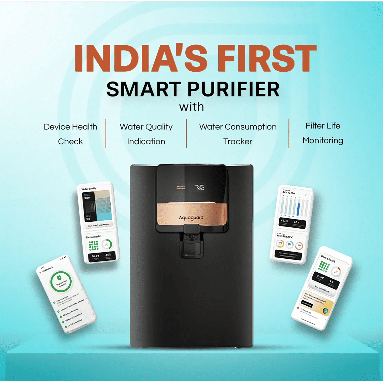 Aquaguard Enrich Stylo 5L RO+UV Water Purifier with Active Copper Zinc Booster Technology (Black)_8