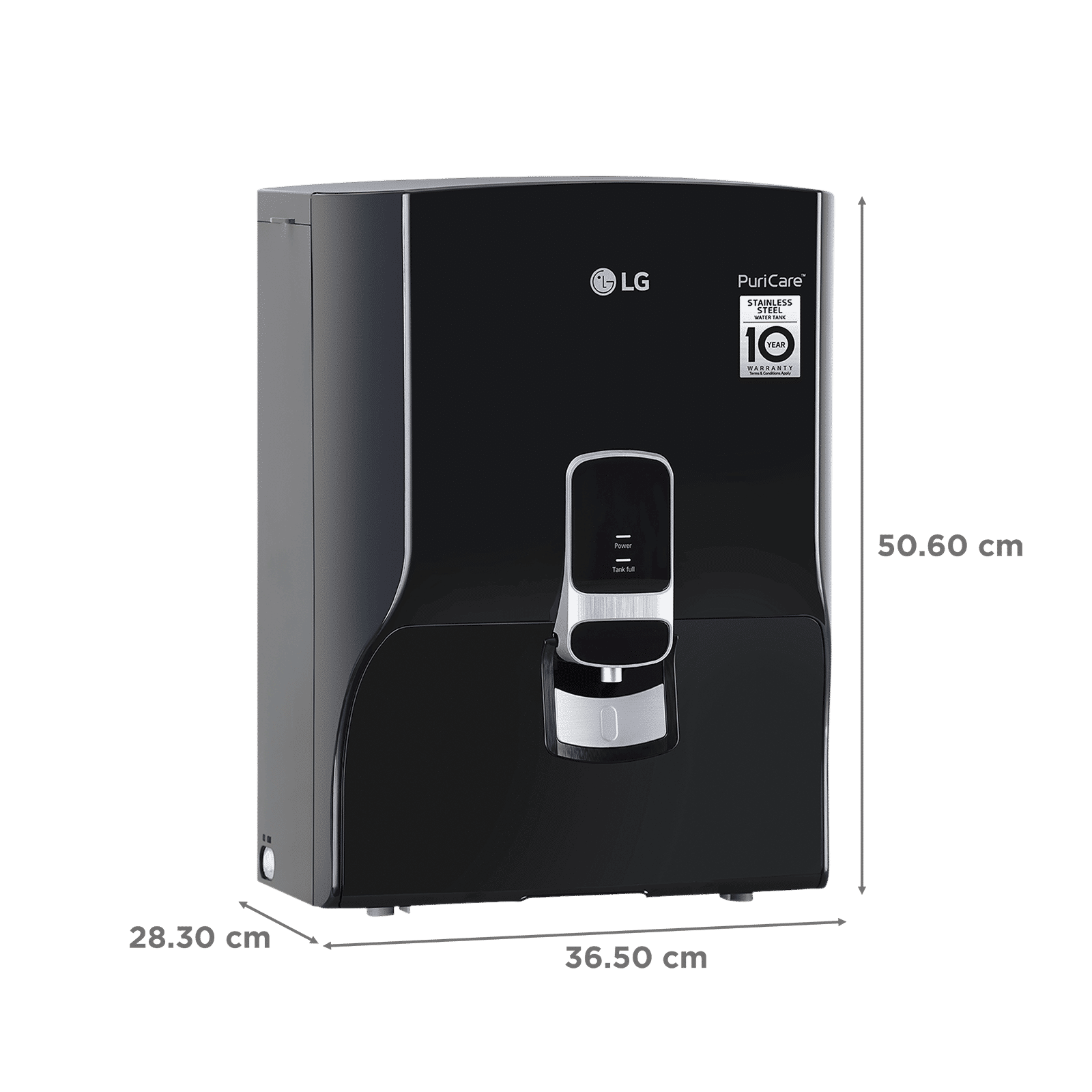 LG PuriCare 8L RO + Carbon Filter Water Purifier with Multi Stage Filtration (Solid Black)_2