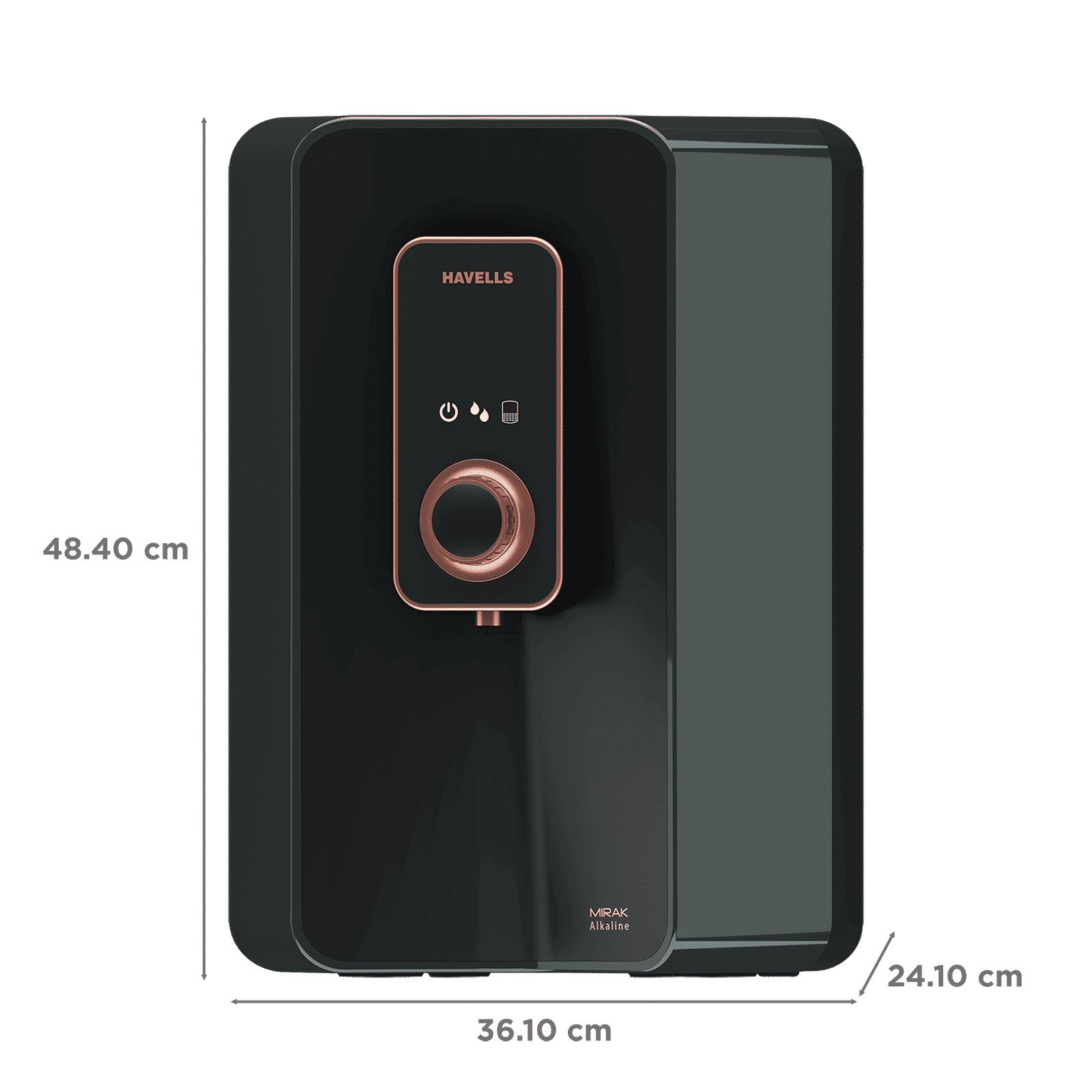 HAVELLS Mirak 6L RO + UV + Alkaline Water Purifier with Smart Alerts (Black)_2