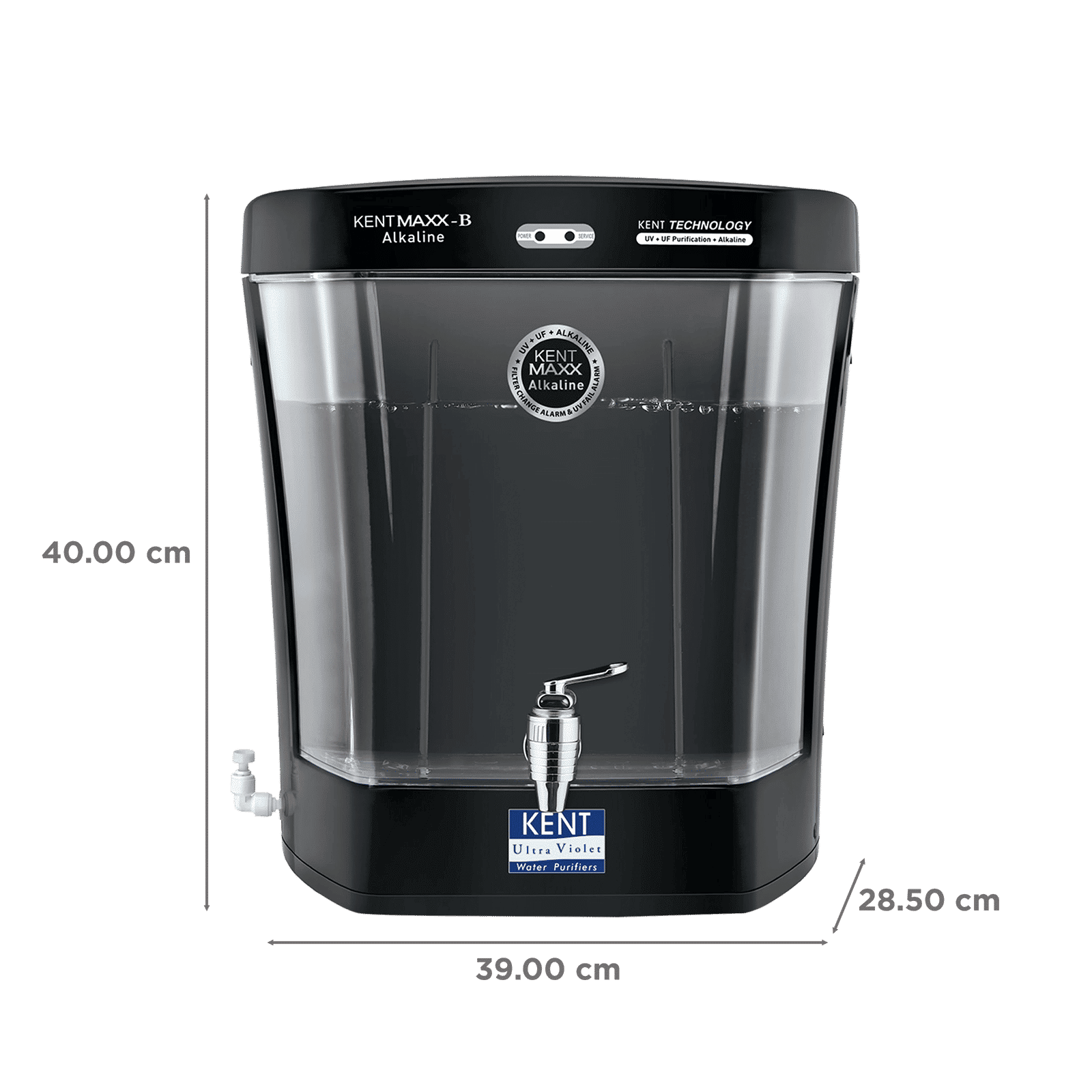 KENT Maxx Alkaline-B 7L UV + UF + Alkaline Water Purifier with Computer Controlled Operations (Black)_2