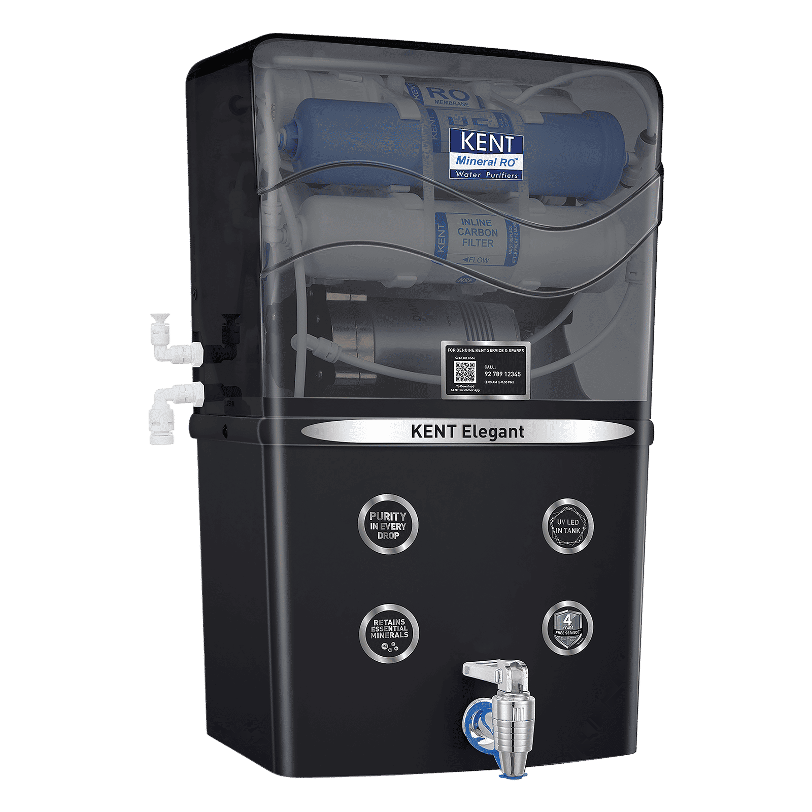 KENT Elegant 8L RO + UV + UF + TDS Water Purifier with Mineral RO Technology (Black) KENT Elegant 8L RO + UV + UF + TDS Water Purifier with Mineral RO Technology (Black)_3