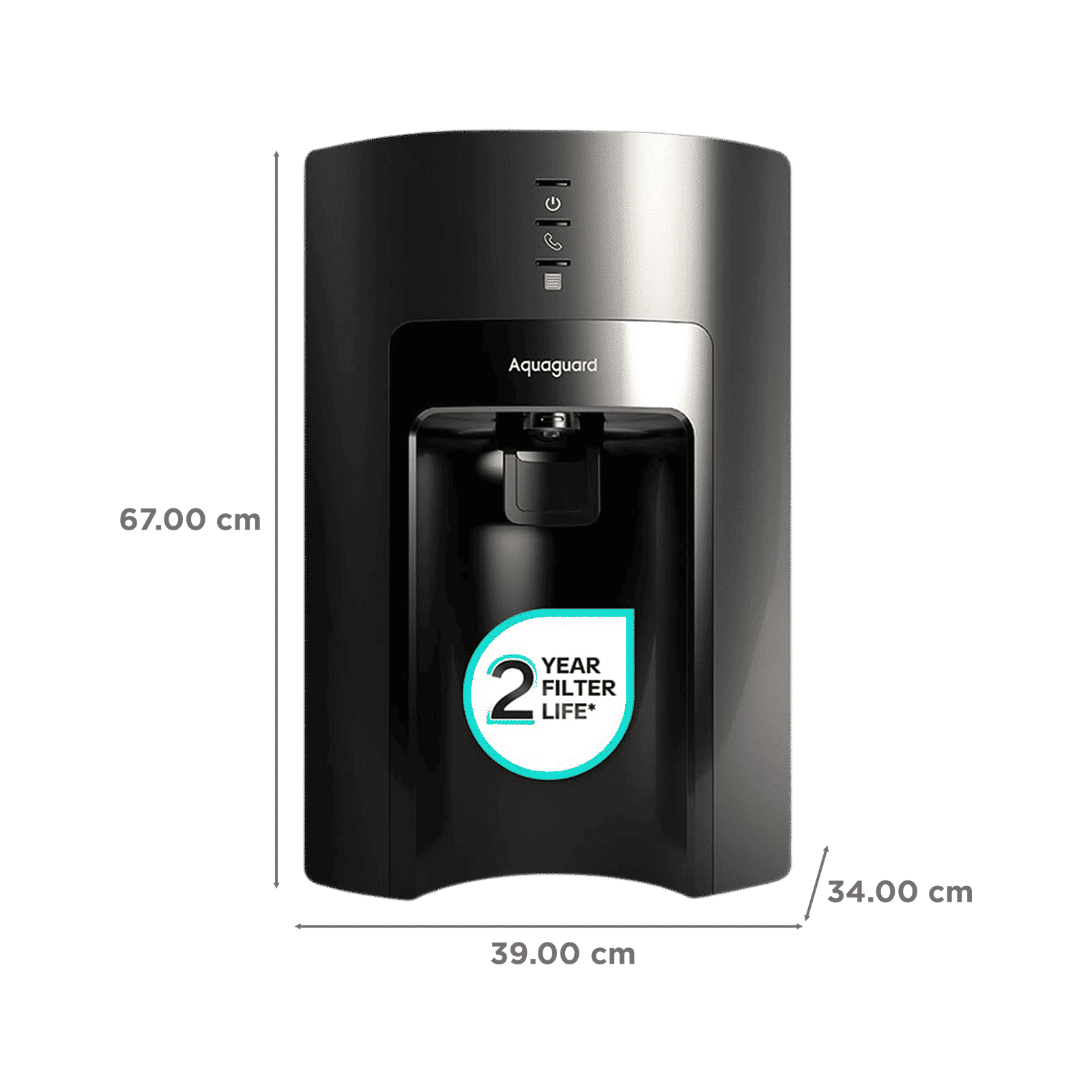 Aquaguard Sure Delight 6L RO + UV Water Purifier with NanoPore 2X Filter Technology (Black)_2