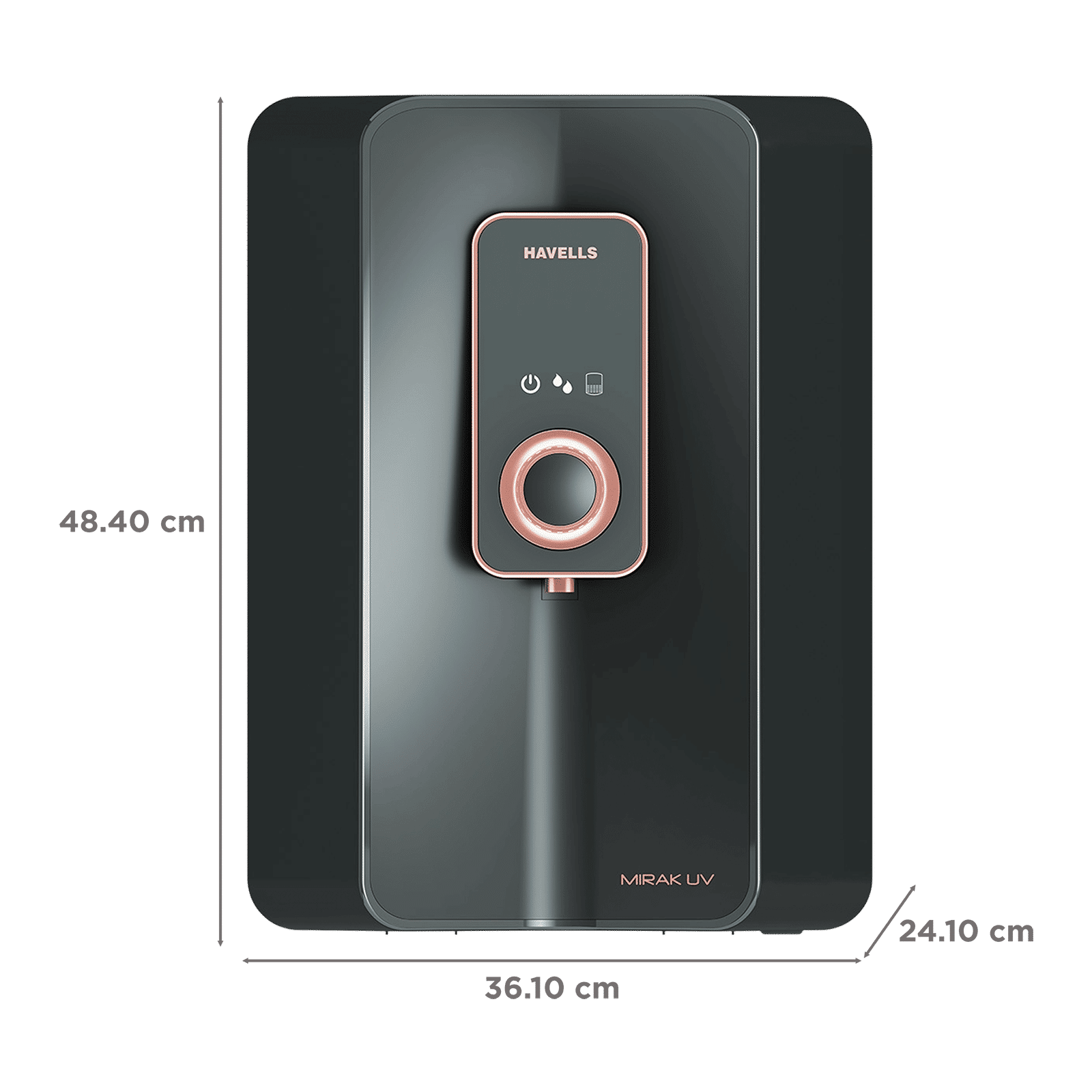 HAVELLS Mirak 6L UV + UF Water Purifier with Smart Indicators (Black)_2