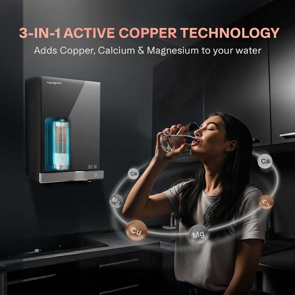 Aquaguard Aspire Slimtech 4L RO + UV 2X Water Purifier with 3-in-1 Active Copper Technology (Black)_7