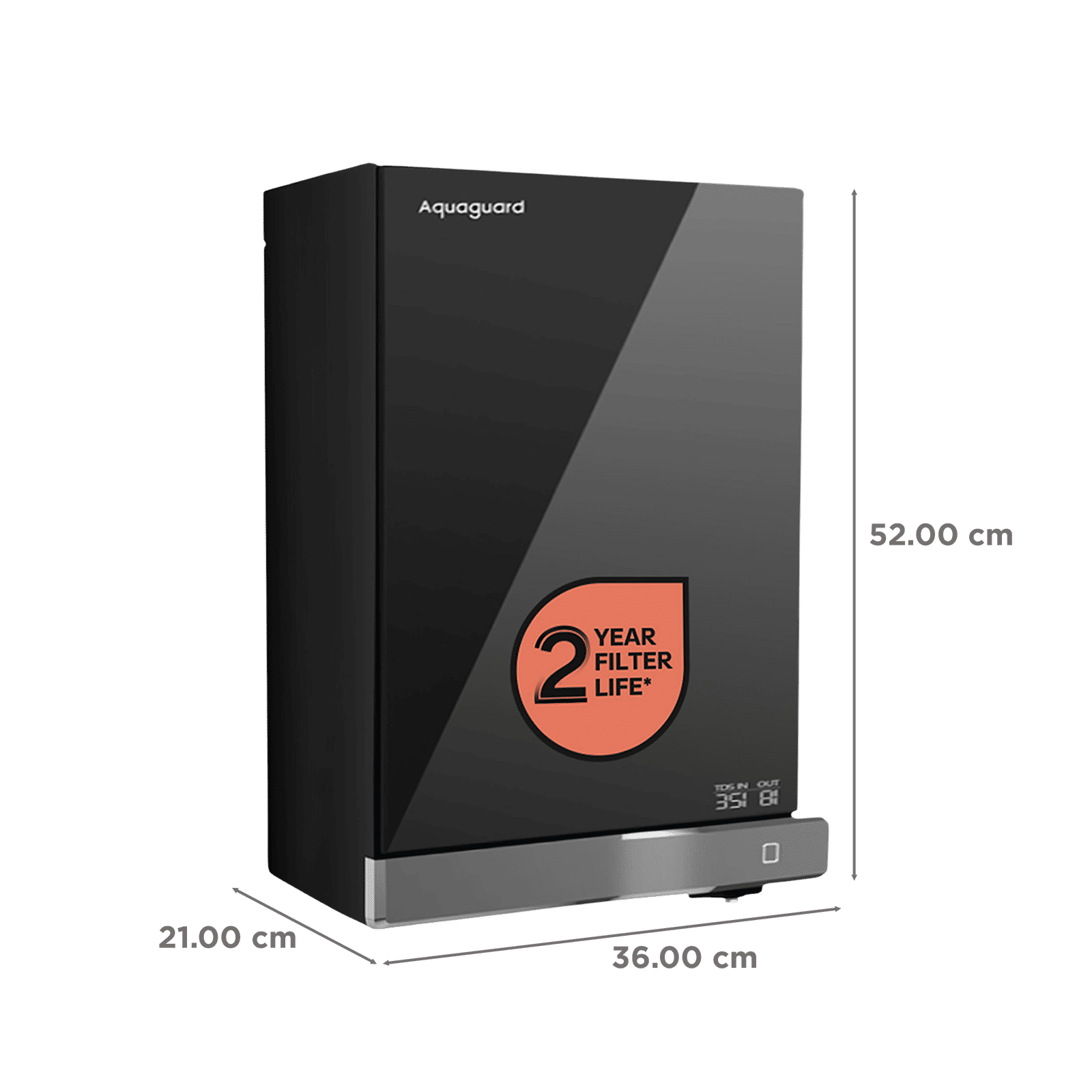 Aquaguard Aspire Slimtech 4L RO + UV 2X Water Purifier with 3-in-1 Active Copper Technology (Black)_2