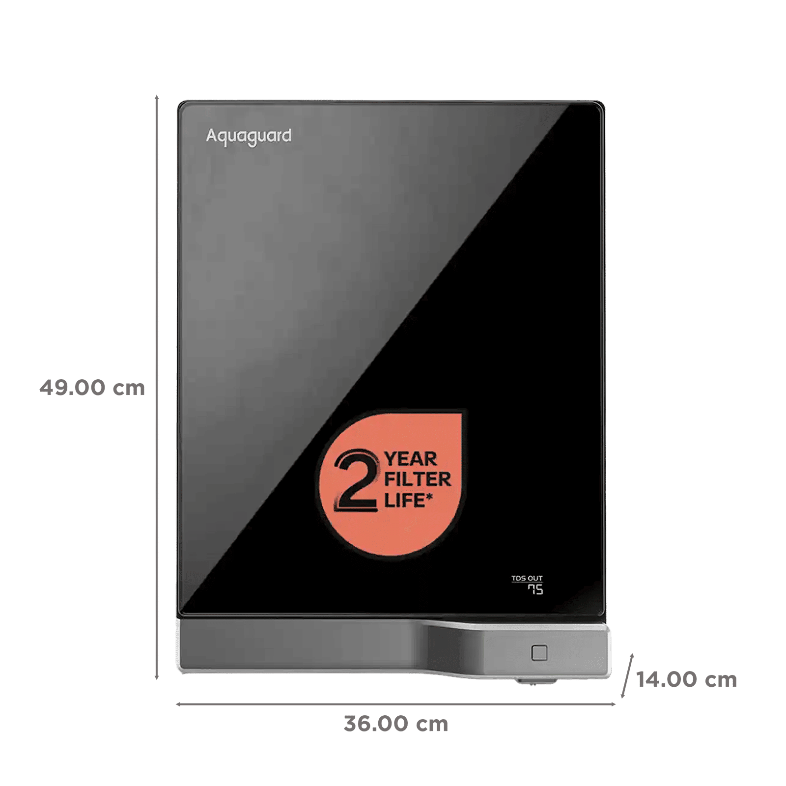 Aquaguard Aspire Slimtech 4L UV + UF Water Purifier with NanoPore 2X Filters (Black)_2