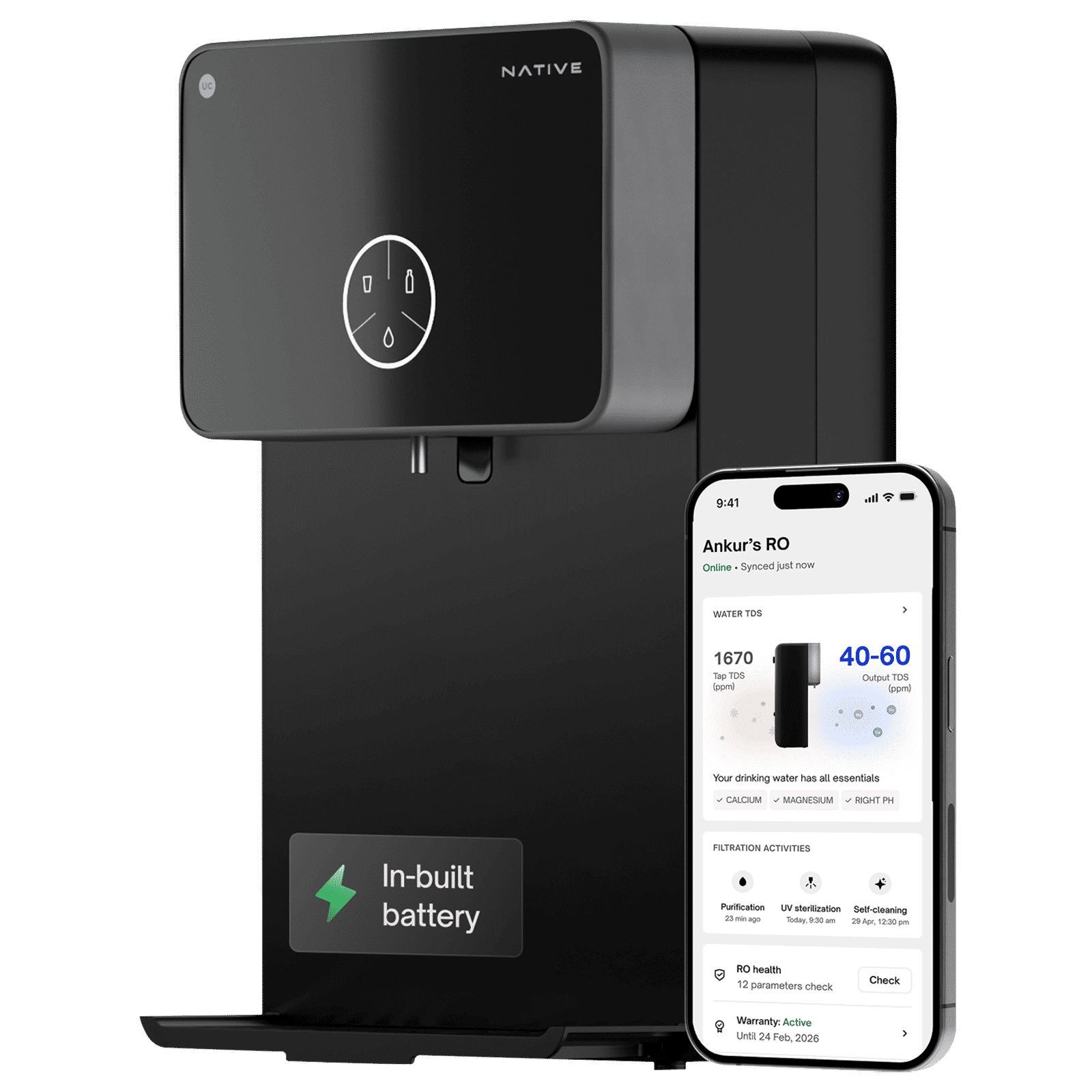 Native by UC M2 Pro 8L RO + UV + Alkaline + Mineraliser + Copper Water Purifier with 10-Stage Smart Water Purifier (Black)_3