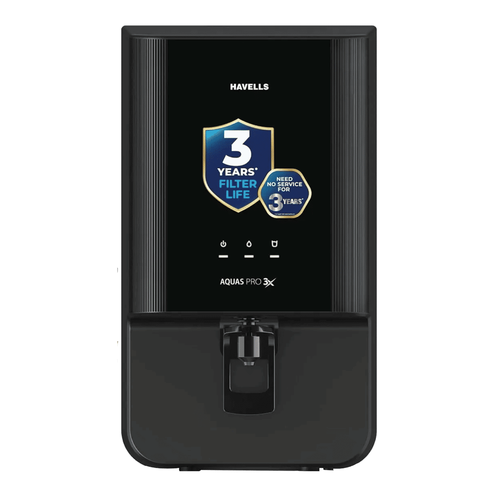 Havells Aquas Pro 3X 7L RO + UV Water Purifier with Bacteriostatic Taste Enhancer (Black)_1