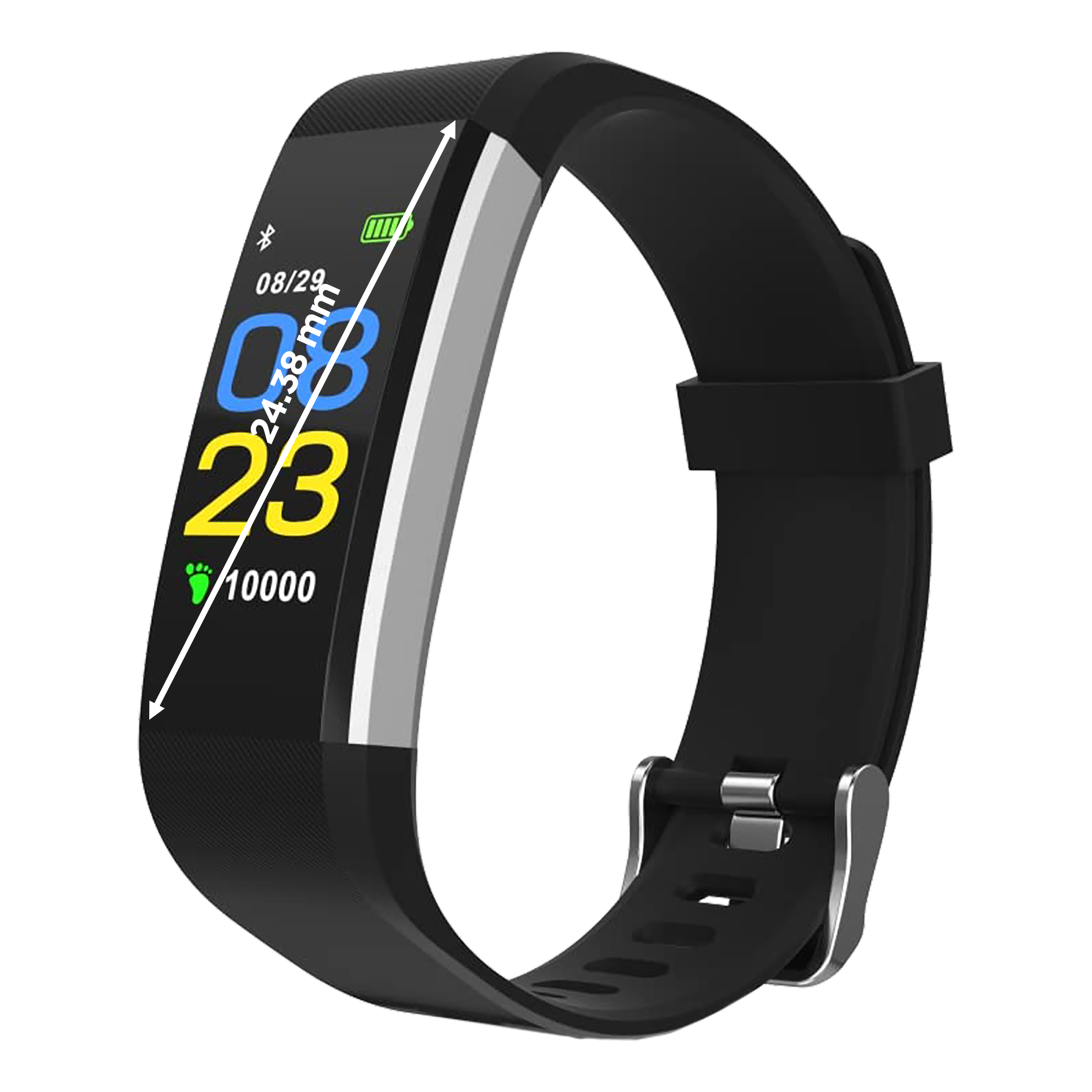 PORTRONICS Kronos X3 Smart Band with Steps Tracker (0.96 Inch Digital Display, IP67 Water Resistant, Black Strap)_2