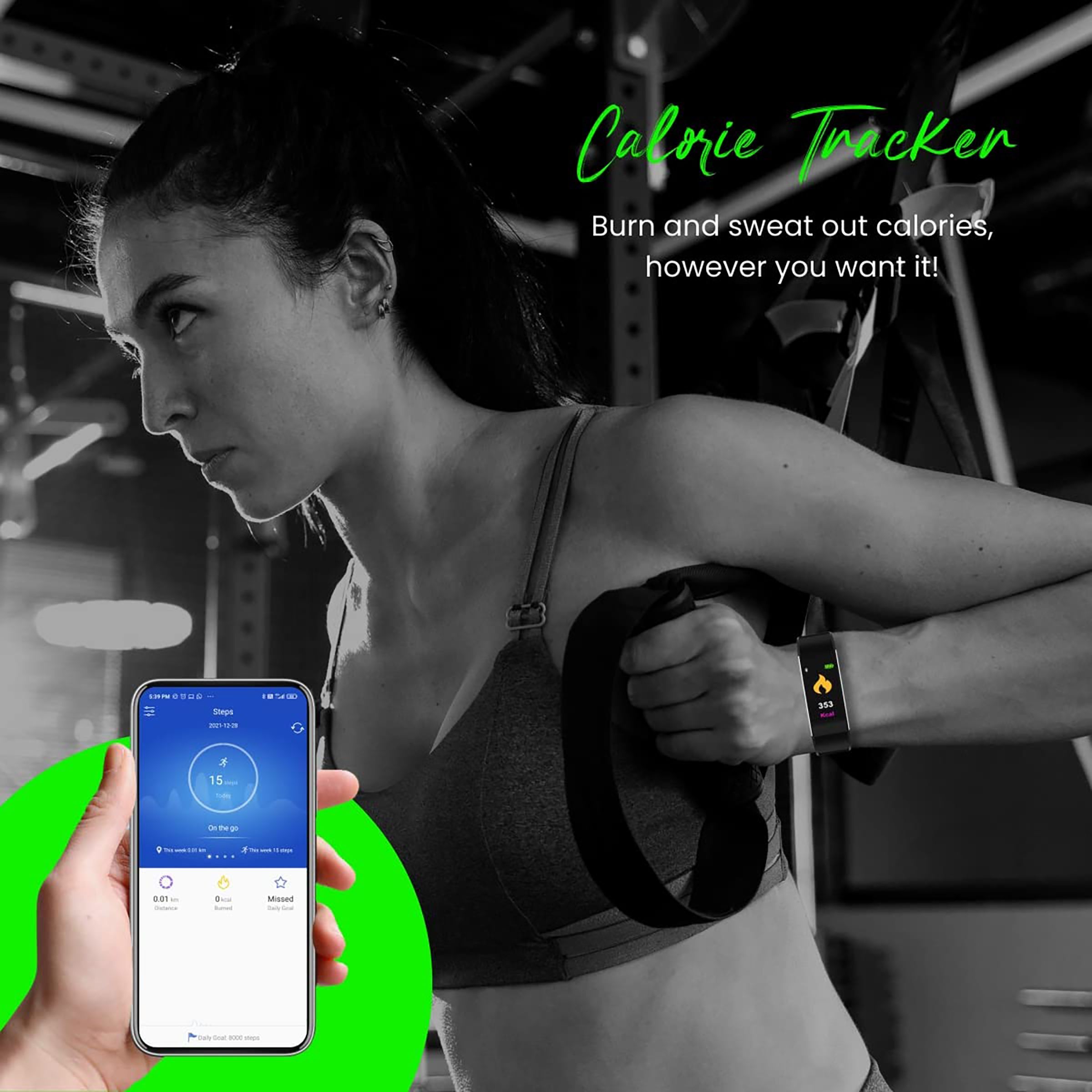 PORTRONICS Kronos X3 Smart Band with Steps Tracker (0.96 Inch Digital Display, IP67 Water Resistant, Black Strap)_7