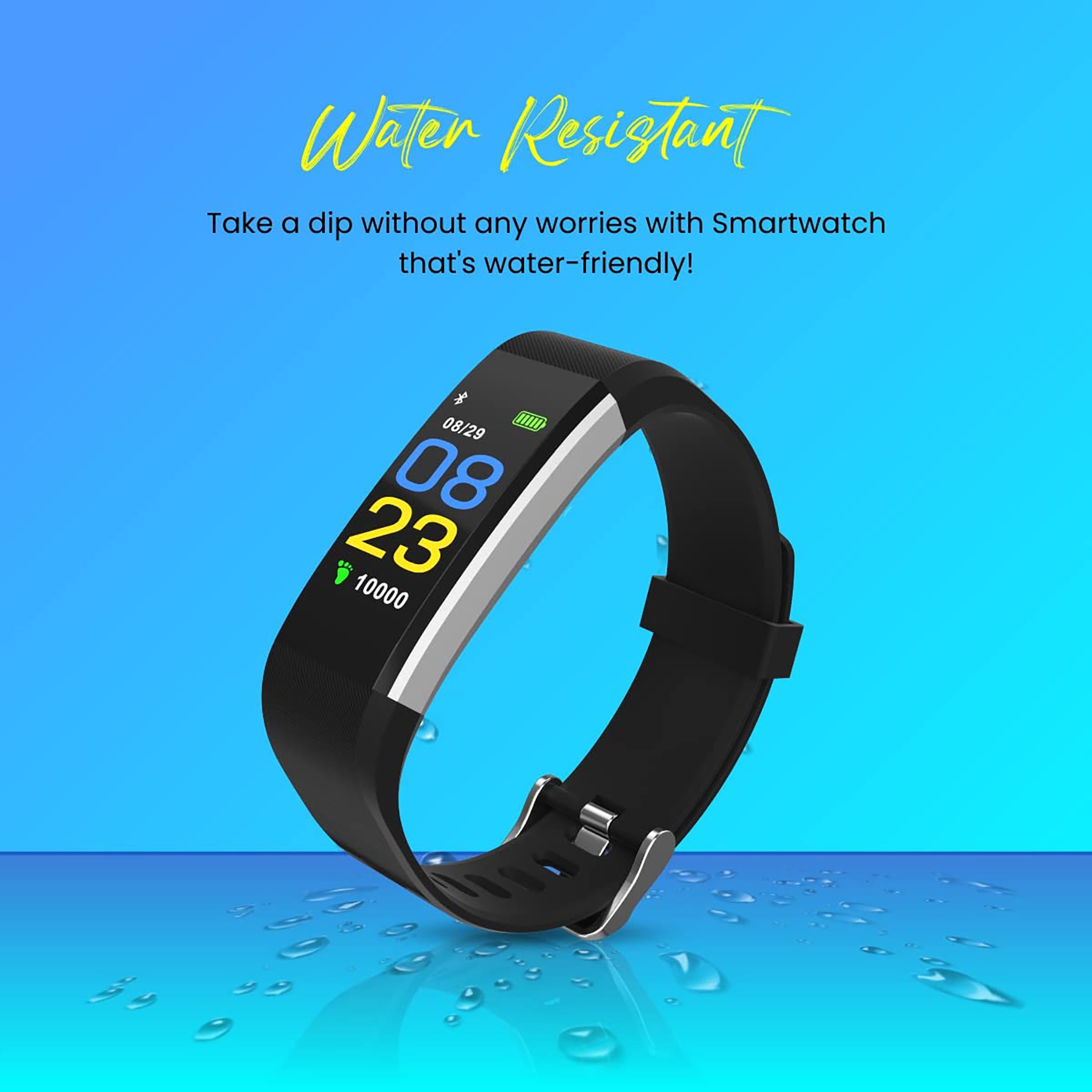 PORTRONICS Kronos X3 Smart Band with Steps Tracker (0.96 Inch Digital Display, IP67 Water Resistant, Black Strap)_9