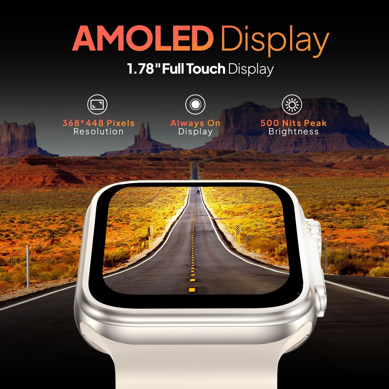 FIRE-BOLTT Gladiator Ocean Smartwatch with Bluetooth Calling (49.7mm Display, IP67 Water Resistant, Light Gold Strap)_4