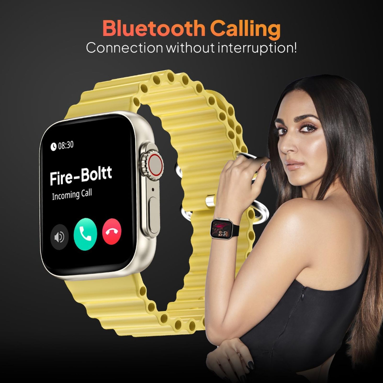 FIRE-BOLTT Gladiator Ocean Smartwatch with Bluetooth Calling (49.7mm HD Display, IP67 Water Resistant, Yellow Strap)_5