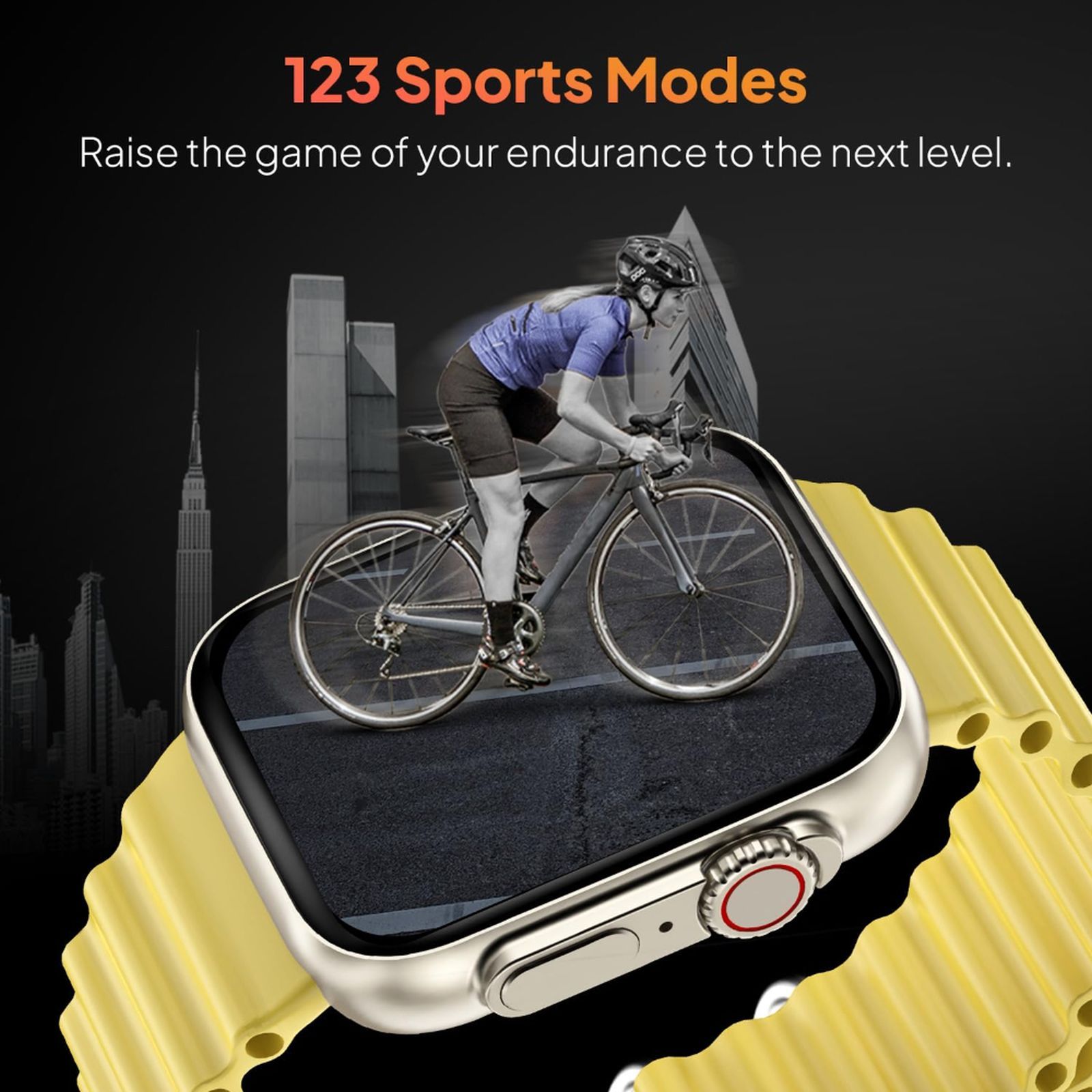 FIRE-BOLTT Gladiator Ocean Smartwatch with Bluetooth Calling (49.7mm HD Display, IP67 Water Resistant, Yellow Strap)_6