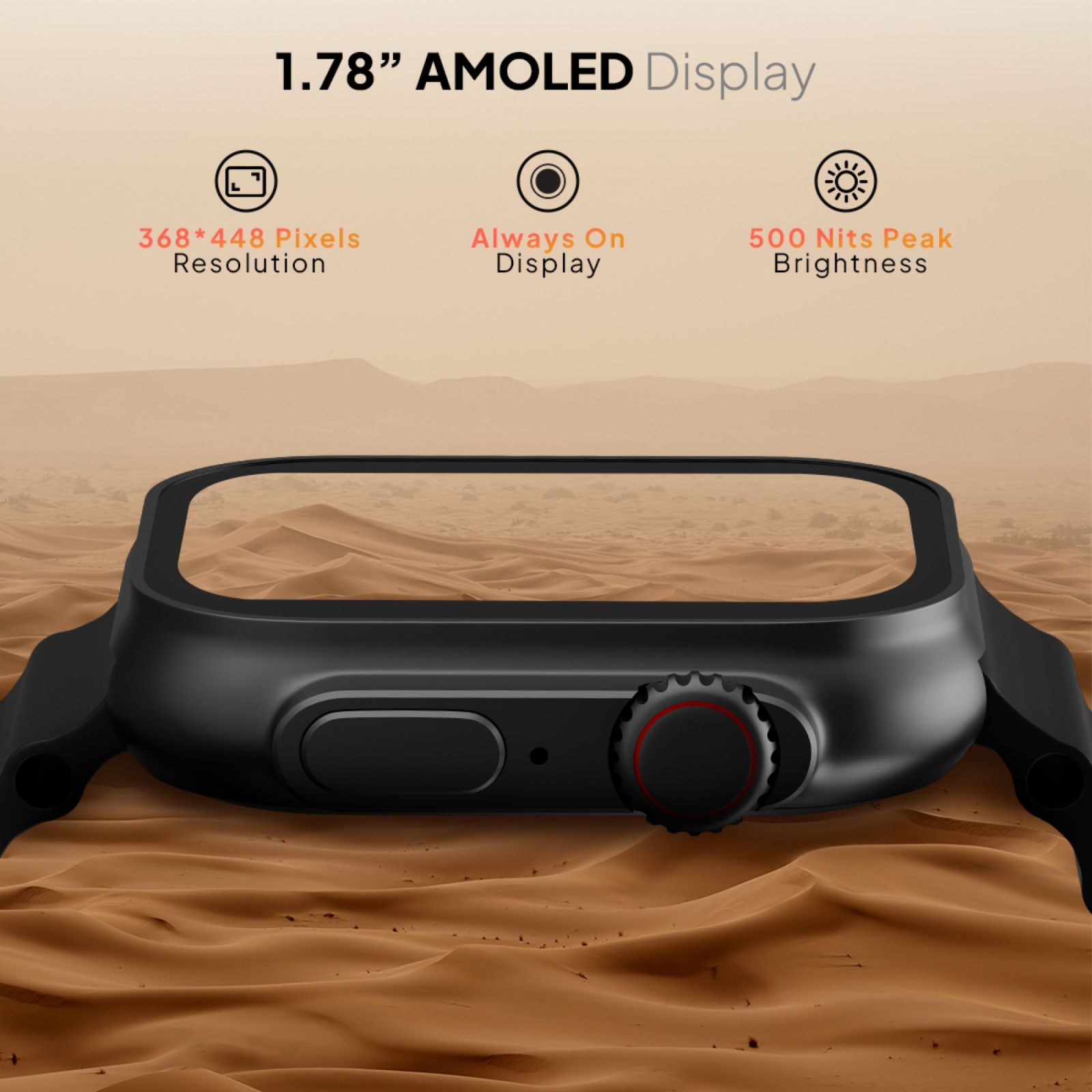 FIRE-BOLTT Supernova Smartwatch with Bluetooth Calling (45.2mm AMOLED Display, IP67 Water Resistant, Black Strap)_2