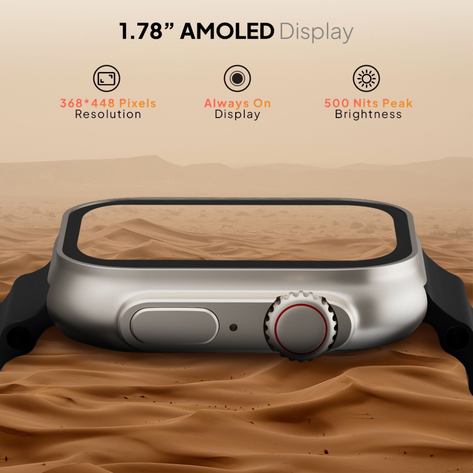 FIRE-BOLTT Supernova Smartwatch with Bluetooth Calling (45.2mm AMOLED Display, IP67 Water Resistant, Gold Black Strap)_2