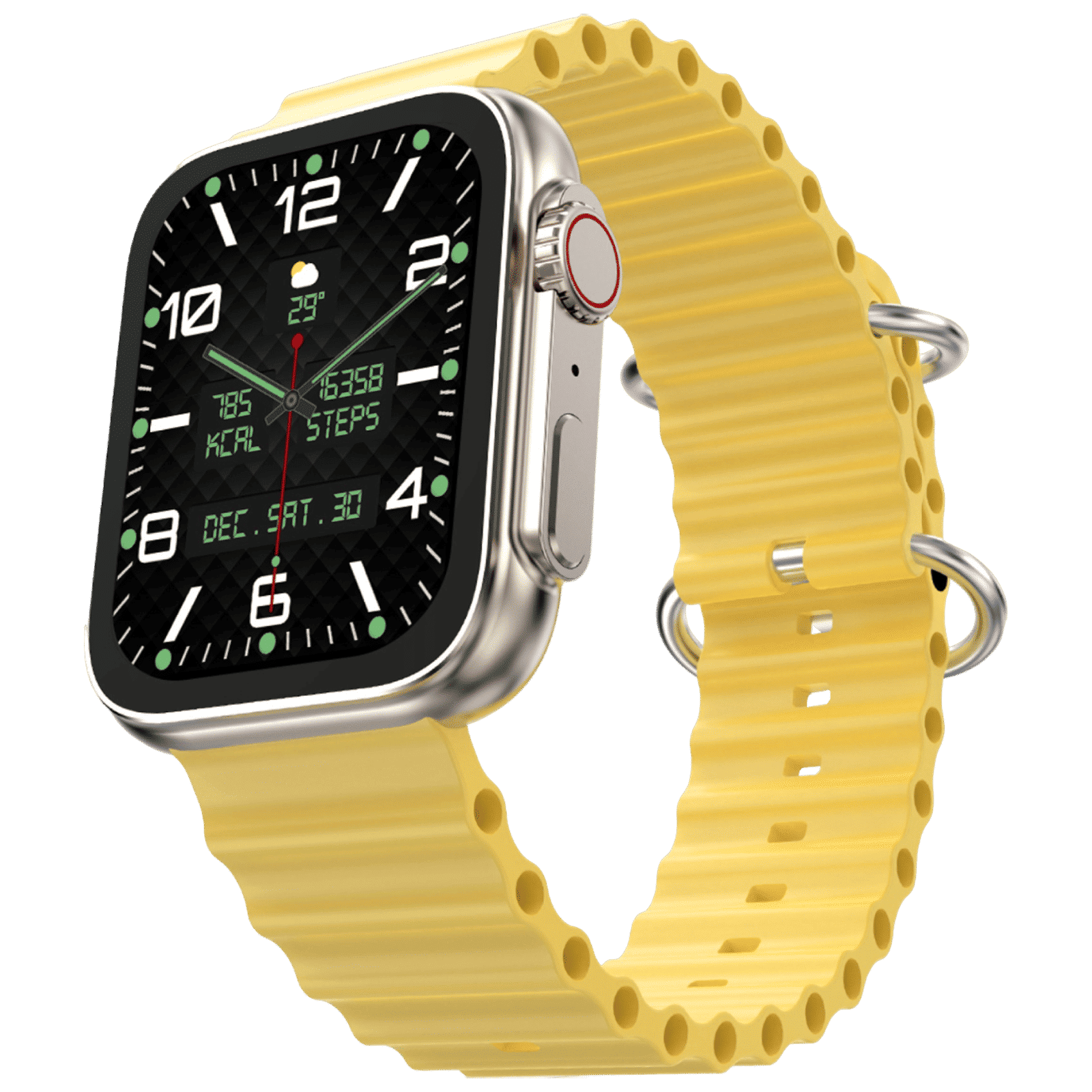 FIRE-BOLTT Supernova Smartwatch with Bluetooth Calling (45.2mm AMOLED Display, IP67 Water Resistant, Yellow Strap)_1