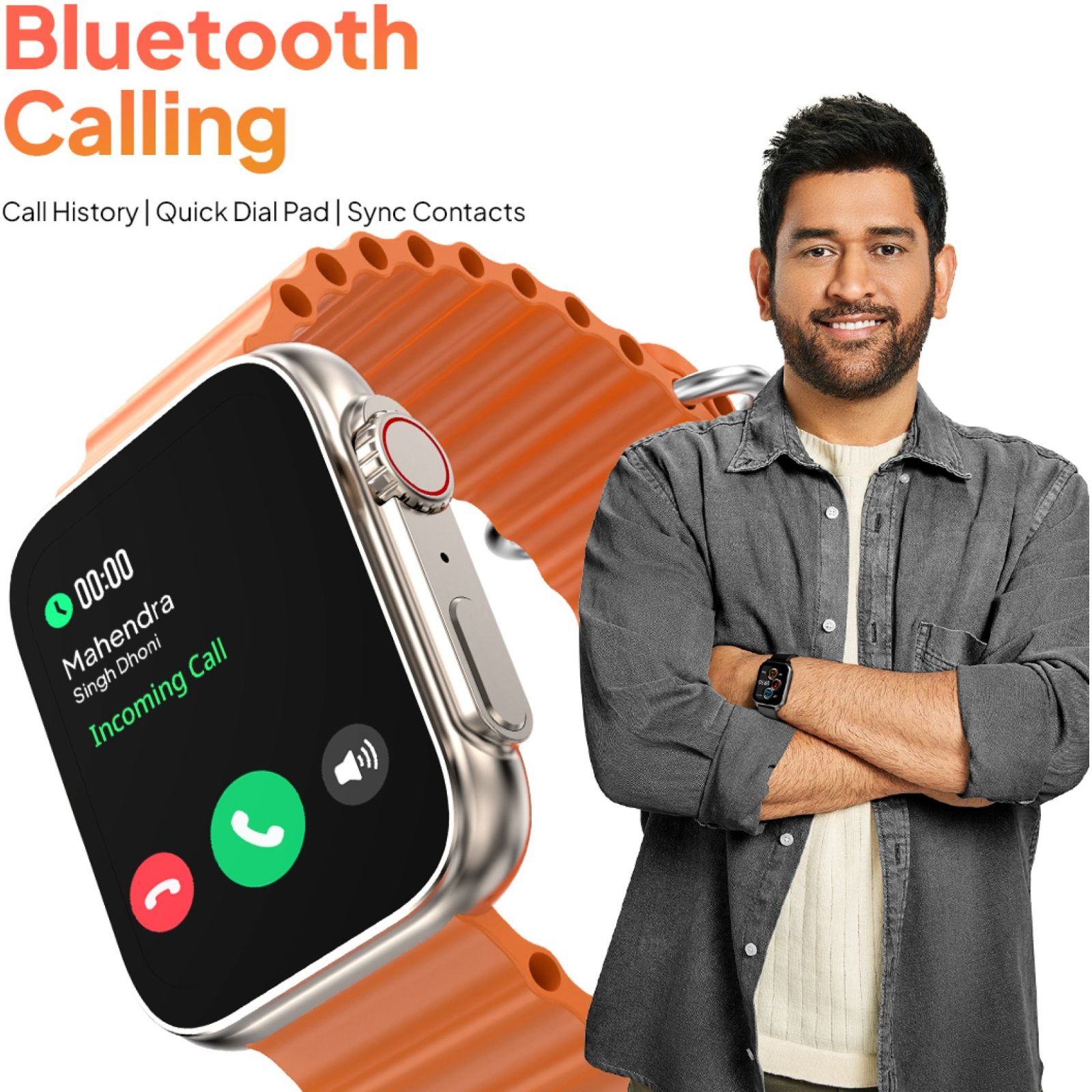 FIRE-BOLTT Supernova Smartwatch with Bluetooth Calling (45.2mm AMOLED Display, IP67 Water Resistant, Orange Strap)_3