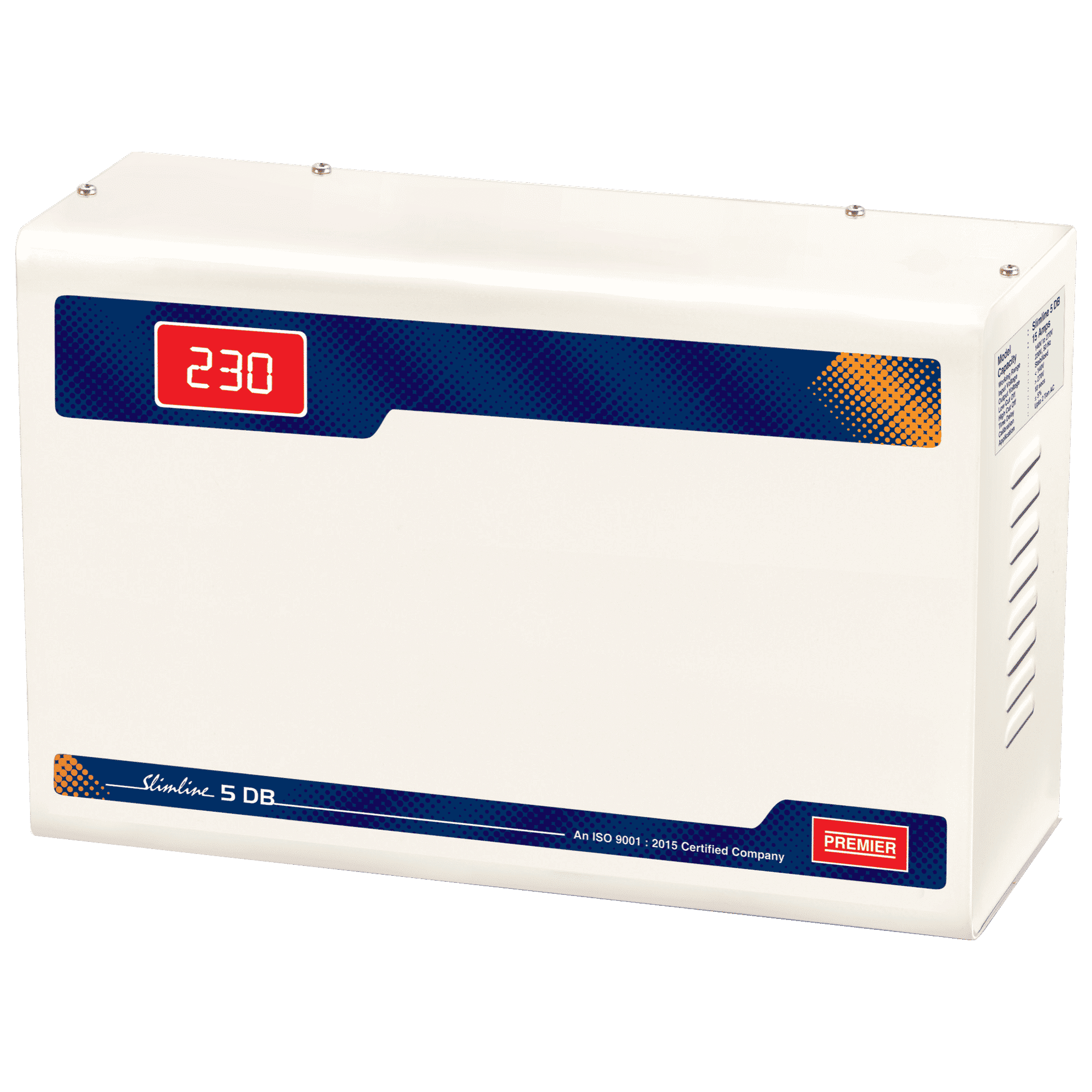 Premier Slimline Double Boost 15 Amps Voltage Stabilizer For 2T Air Conditioner (145 - 270 V, Digital Display, 5KVA, White) Premier Slimline Double Boost 15 Amps Voltage Stabilizer For 2T Air Conditioner (145 - 270 V, Digital Display, 5KVA, White)_1