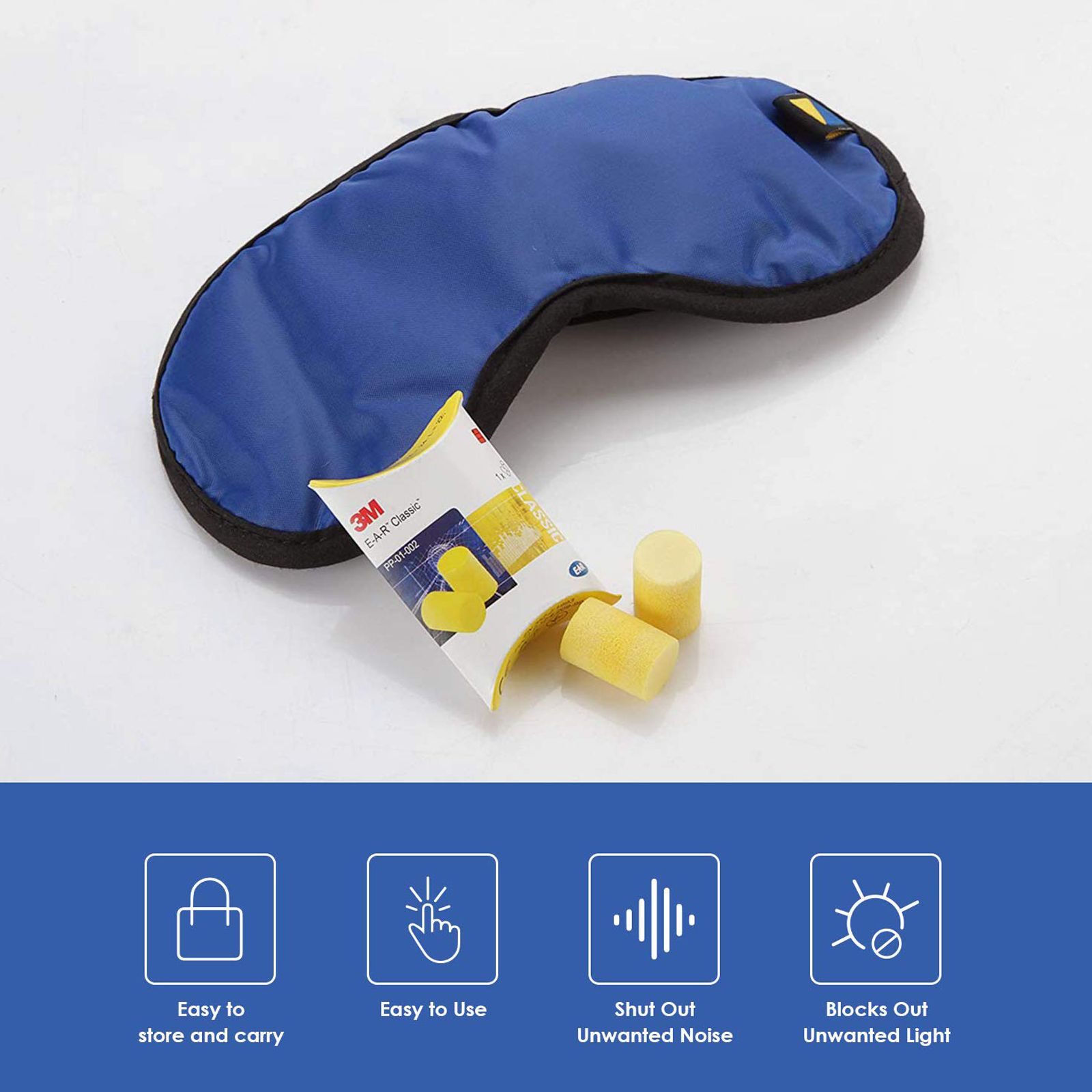 TRAVEL BLUE Comfort Set Eye Shade (TB-451, Midnight Blue)_5