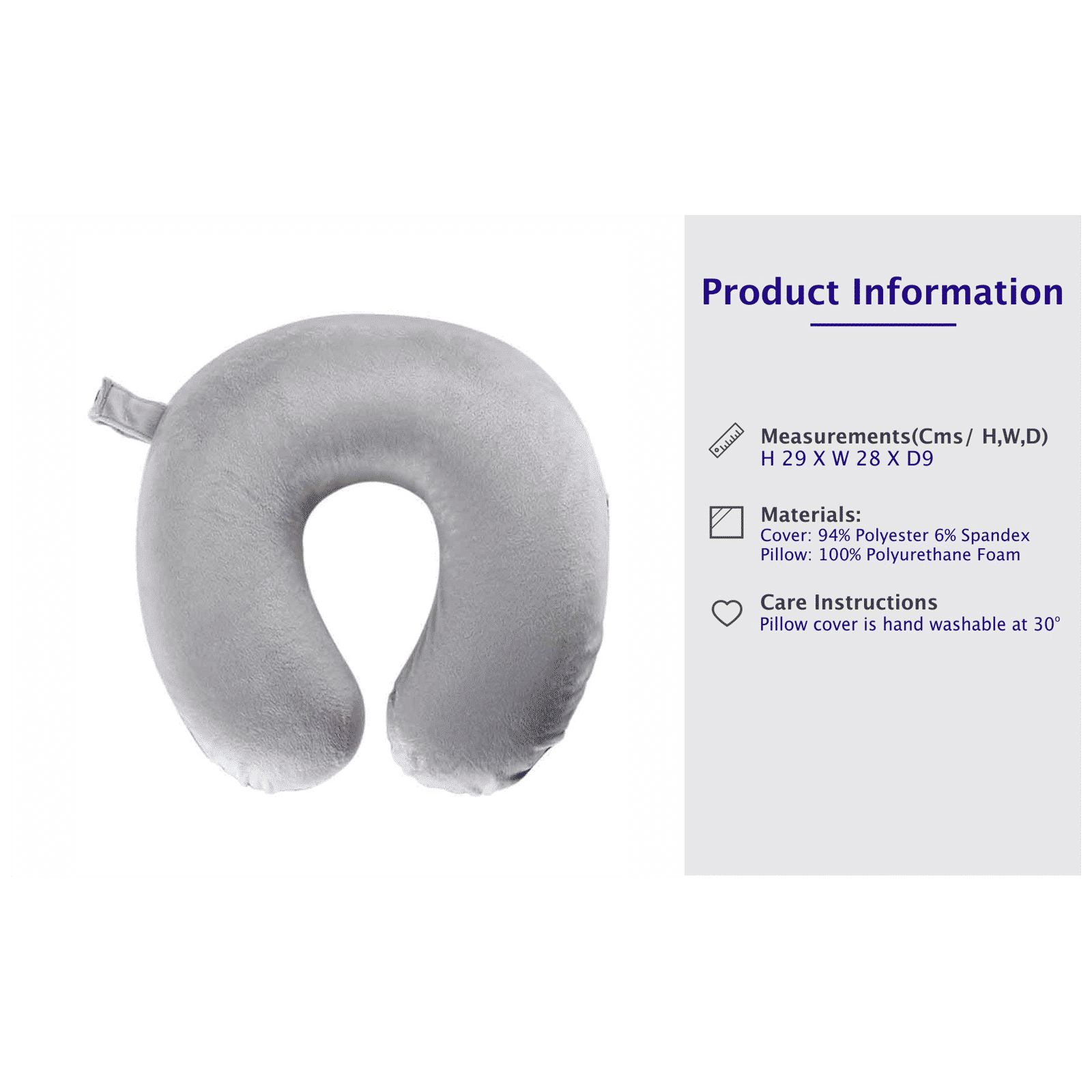 TRAVEL BLUE Memory Foam Pillow (TB-232G, Light Grey) TRAVEL BLUE Memory Foam Pillow (TB-232G, Light Grey)_5