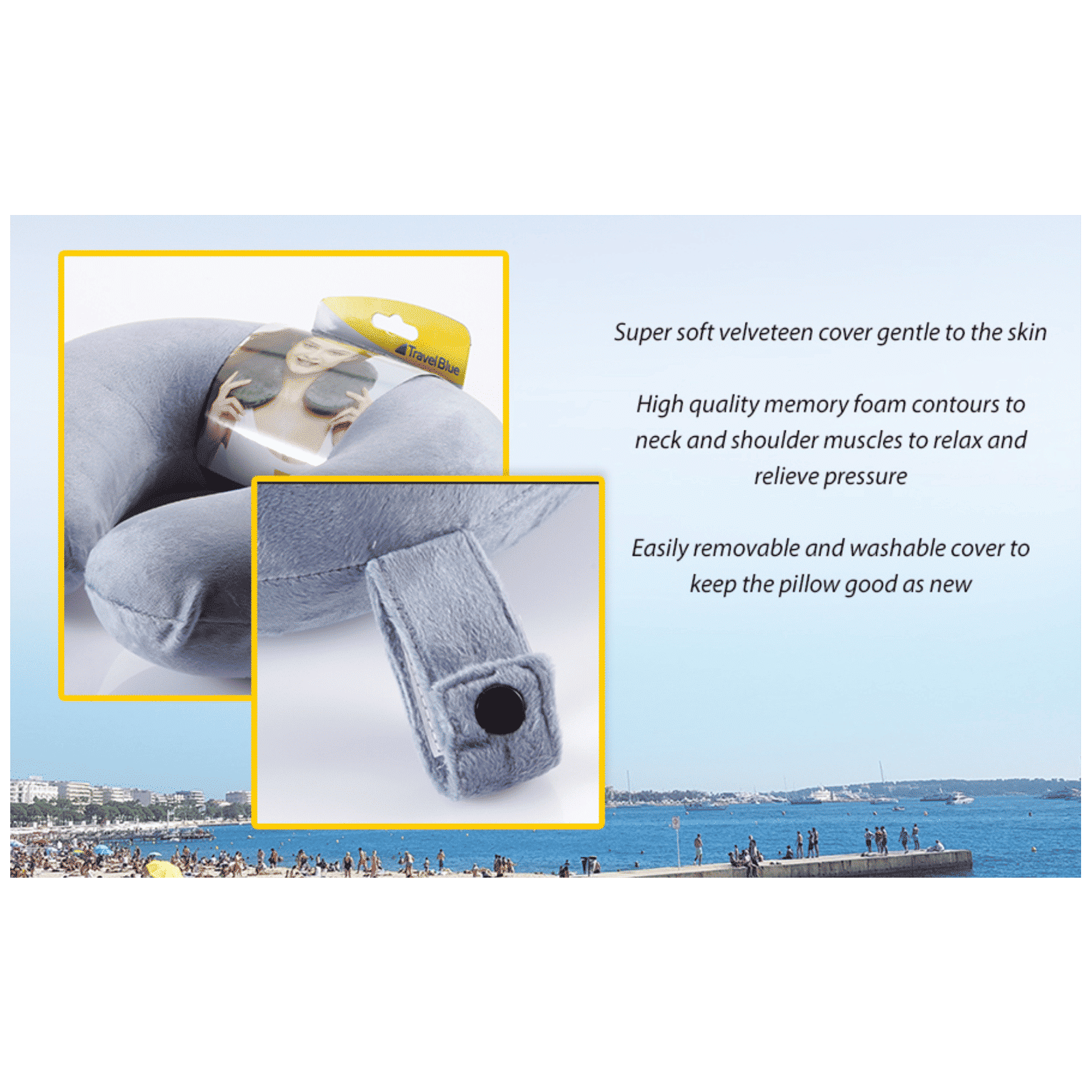 TRAVEL BLUE Memory Foam Pillow (TB-232G, Light Grey) TRAVEL BLUE Memory Foam Pillow (TB-232G, Light Grey)_6