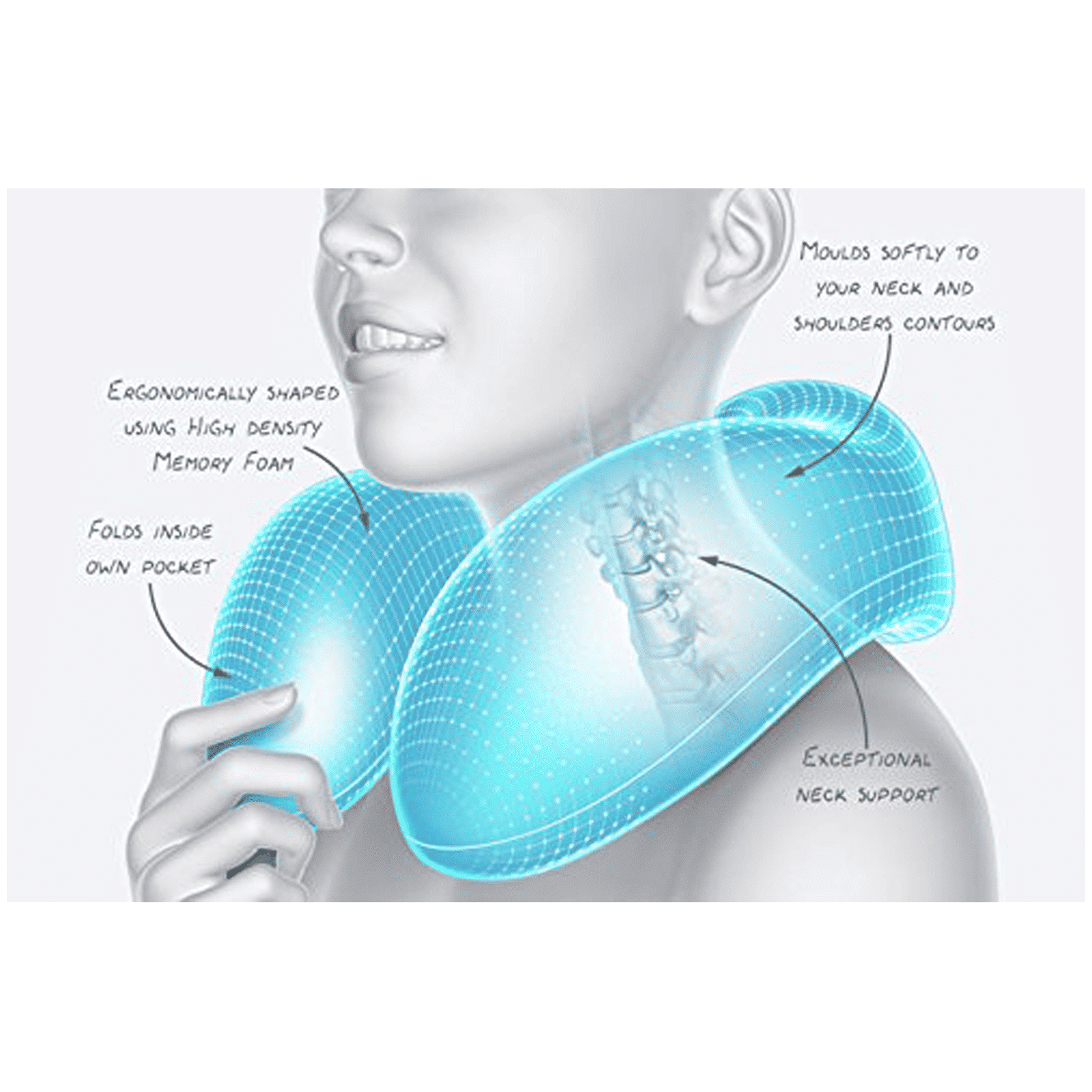 TRAVEL BLUE Tranquillity Neck Pillow (TB-211G, Grey)_8