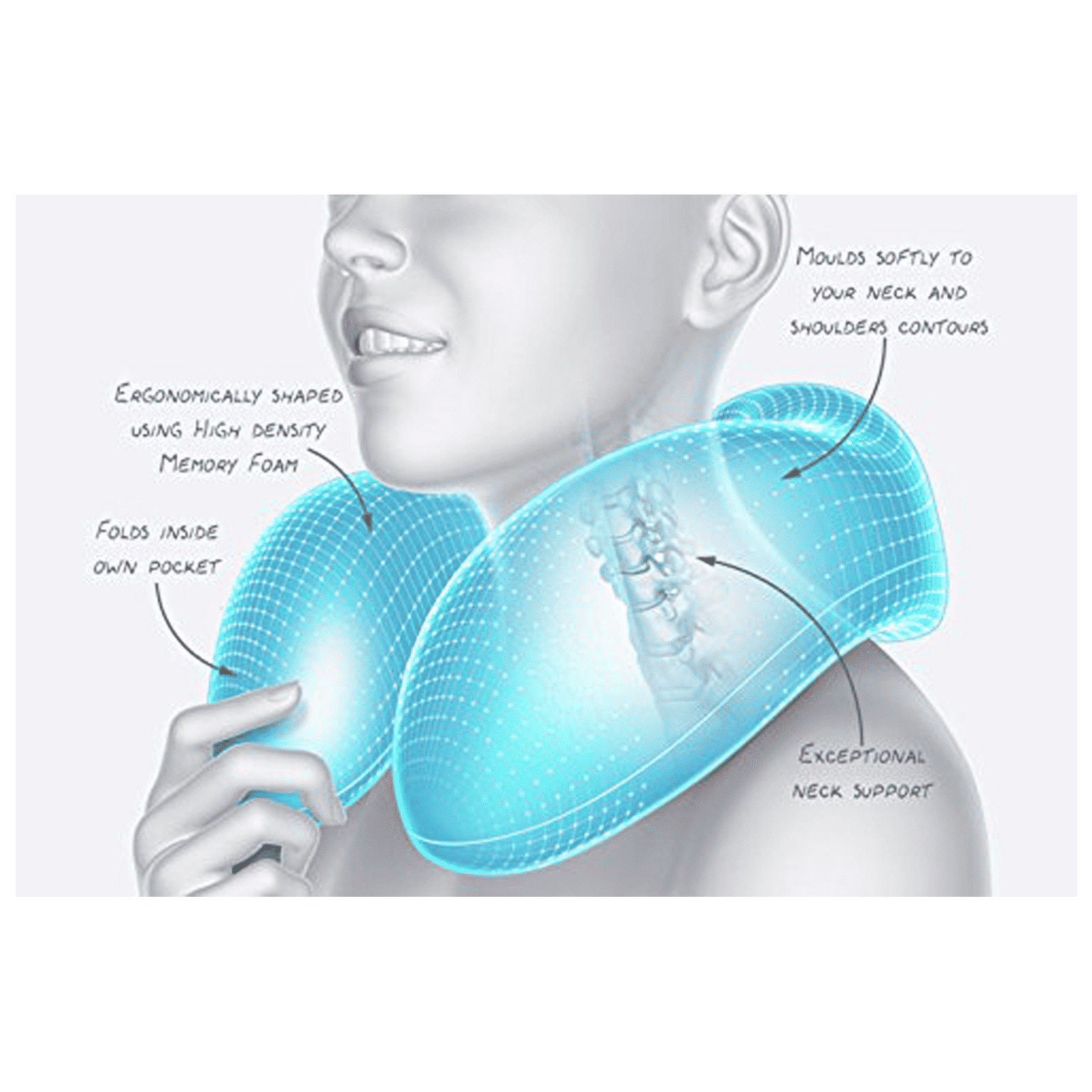 TRAVEL BLUE Tranquillity Neck Pillow (XL - 212, Grey)_10