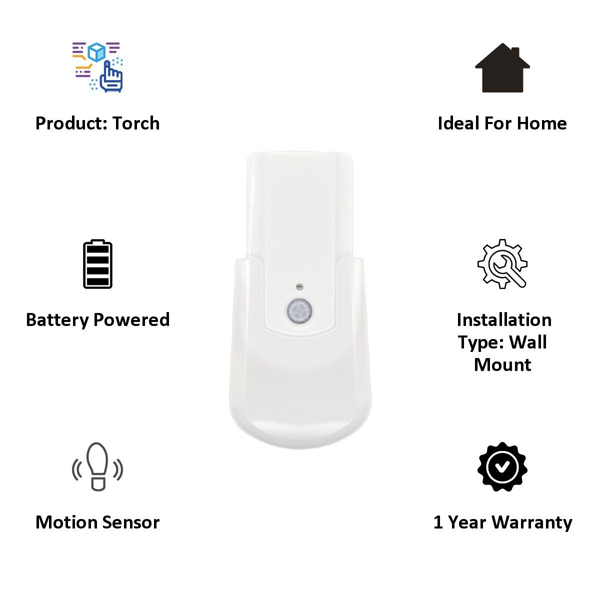 Juvo Wonderlite Battery Powered Smart Motion Sensor Torch (SW1007-WL, White)_5