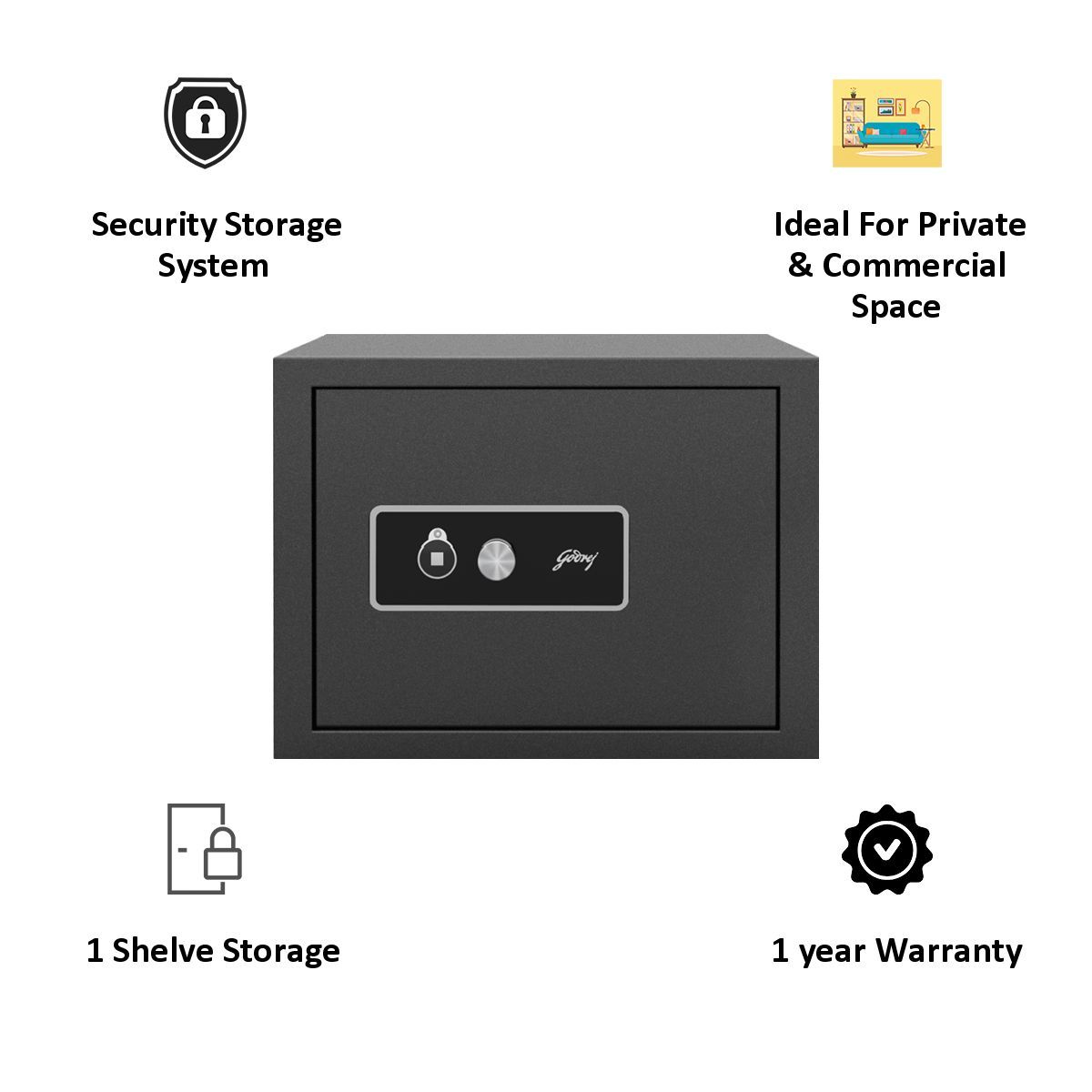 Godrej 20 Litre Safe Locker (Curvo KL, Grey)_5