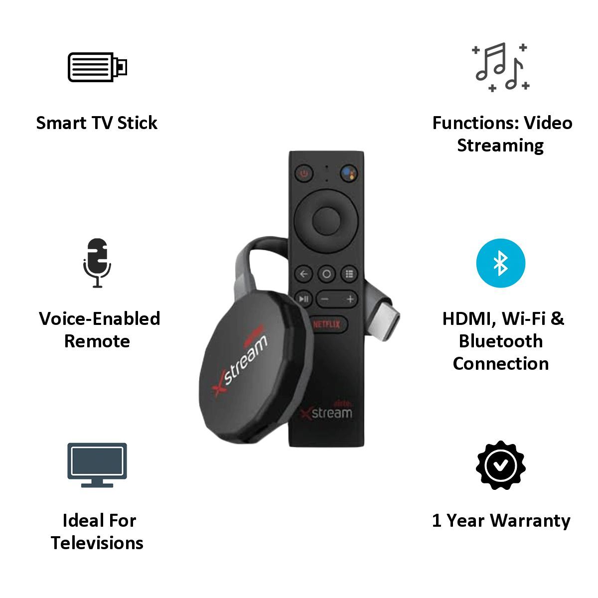 airtel Xstream Smart TV Stick (HD Resolution, 7100001949, Black)_2