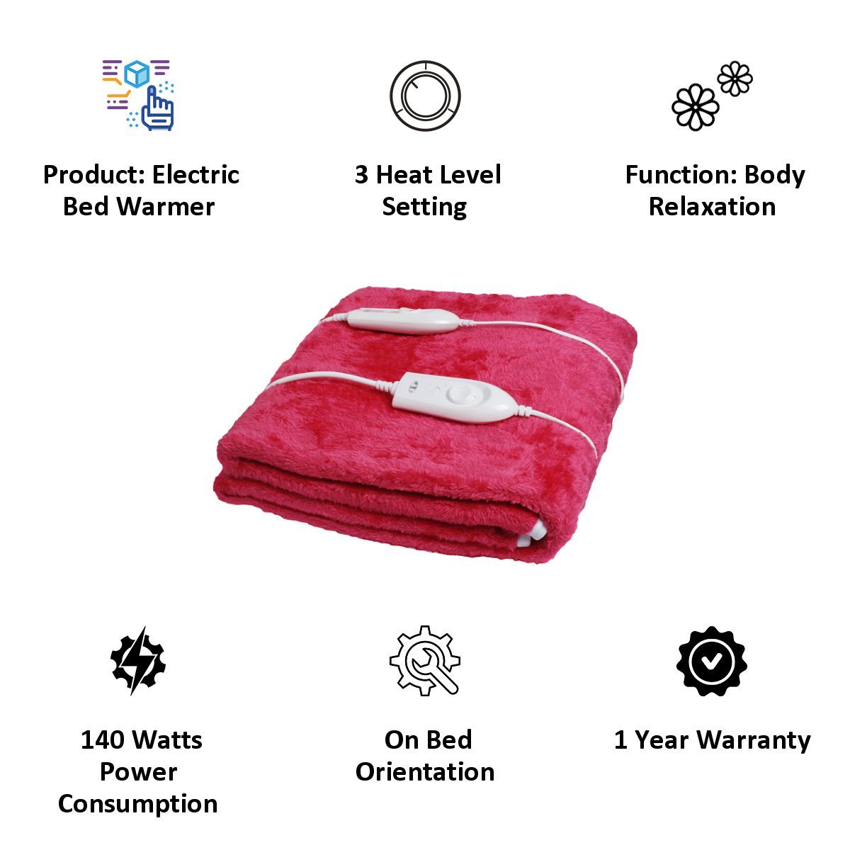 Expressions Double Super Soft Mink Electric Bed Warmer (POLAR104DB, Pink)_4
