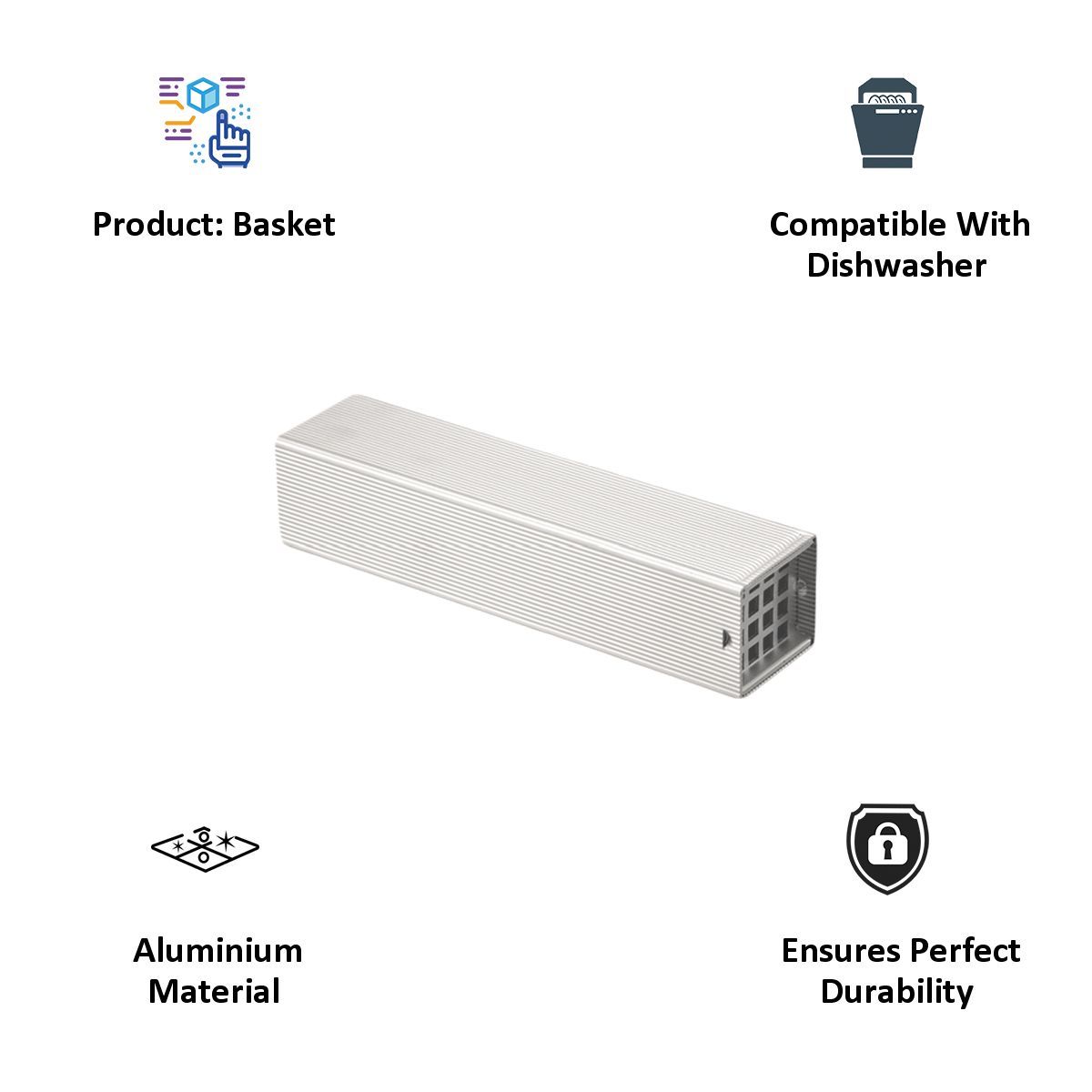 BOSCH Silverware Basket for Dishwasher ( 180 gm, Prevents Scratching and Breaking, 432377, Steel)_3