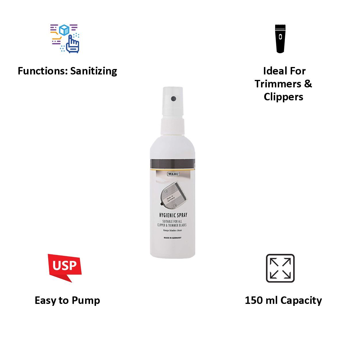 WAHL 150 ml Handheld Trimmer and Clipper Hygienic Spray (95708-024, White)_4