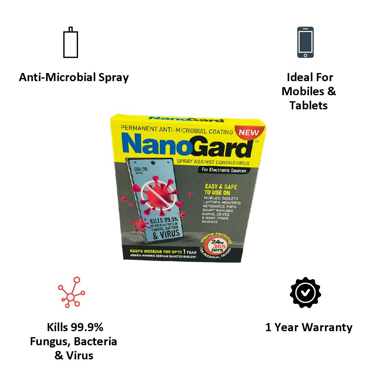 NanoGard Disinfectant Solution Spray (Antimicrobial Scren, N91501, Transparent)_3