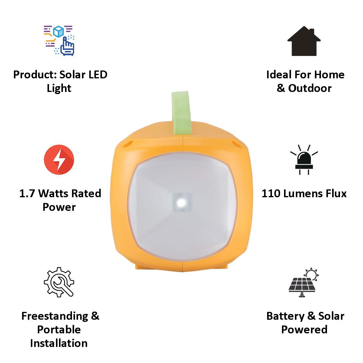 Agni Solar Lantern 1 1.7 Watts Solar LED Light (4 Brightness Modes, AG-103, Yellow) Agni Solar Lantern 1 1.7 Watts Solar LED Light (4 Brightness Modes, AG-103, Yellow)_3