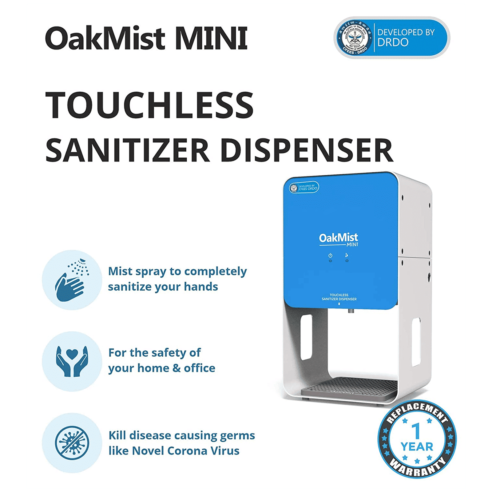 OakMist Mini Automatic Sanitizer Dispenser (Touchless Sanitizer Dispenser, 95102, White)_5