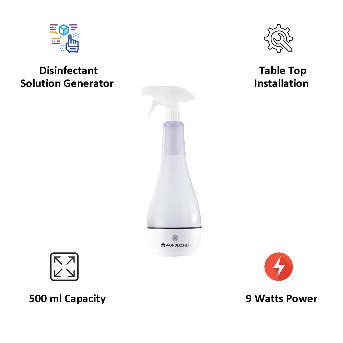 WONDERCHEF Battery Powered Disinfectant Solution Generator (Disinfects all types of Microbes, 63153570, White)_5