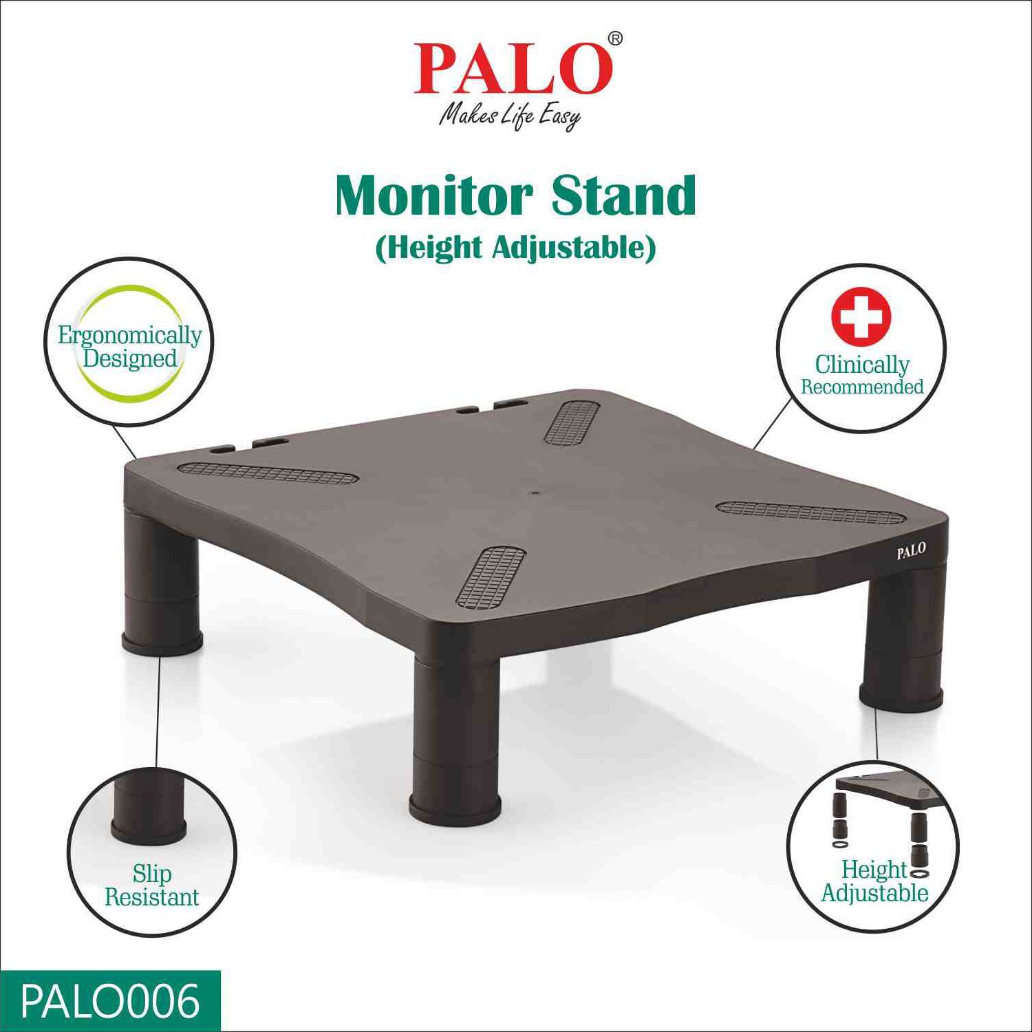 PALO PALO006 Monitor Stand For Monitor and Printer (Adjustable Height, Kanfa263, Black)_6