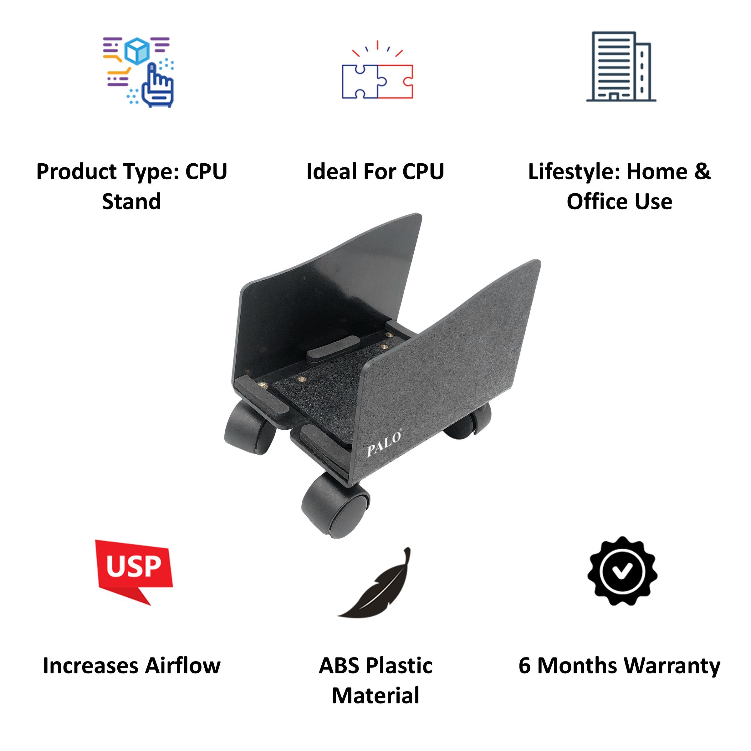 PALO CPU Stand For CPU (Adjustable Width, PALO021, Black)_3