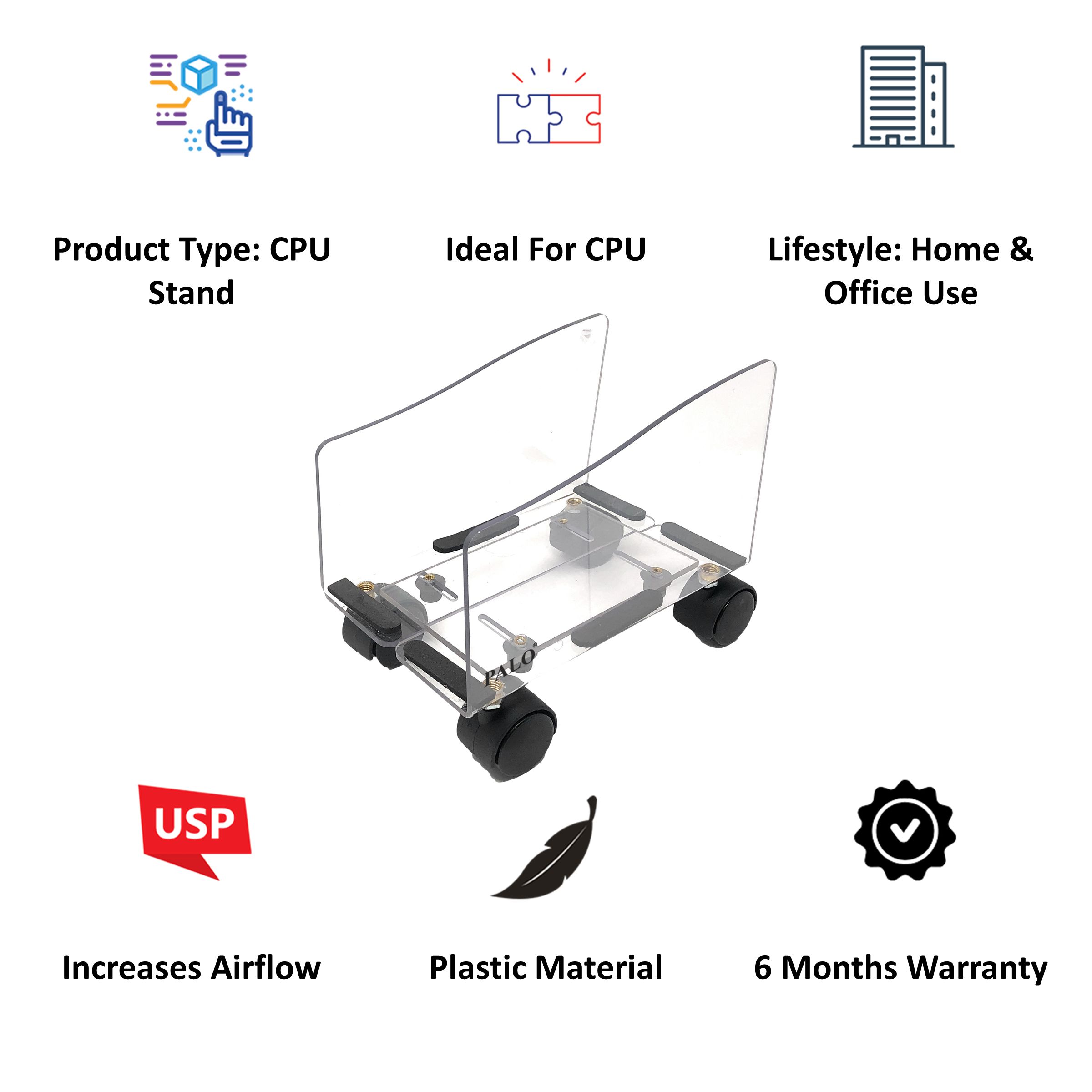 PALO CPU Stand For CPU (Adjustable Width, PALO022, Transparent) PALO CPU Stand For CPU (Adjustable Width, PALO022, Transparent)_3