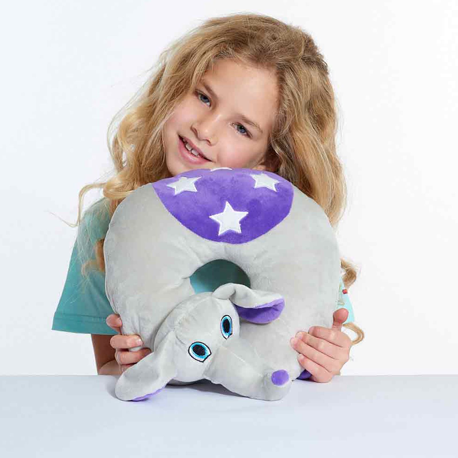 TRAVEL BLUE Flappy The Elephant Polyester Neck Pillow (Soft and Comfortable, Multicolor)_5