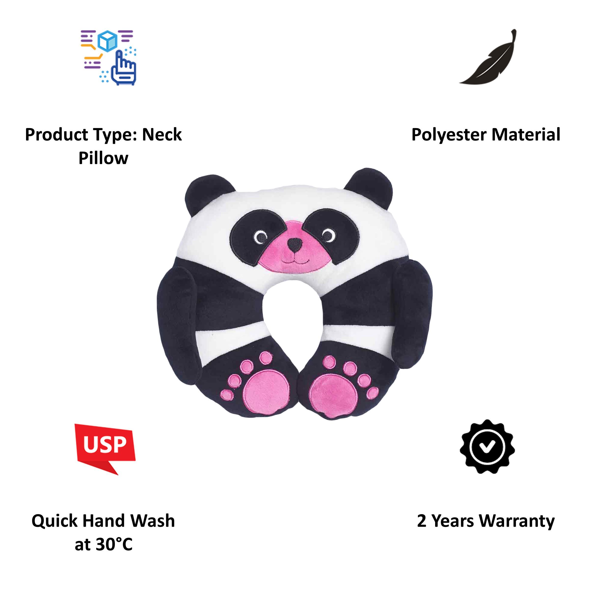 TRAVEL BLUE Chi Chi The Panda Polyester Neck Pillow (Soft and Comfortable, Multicolor)_5