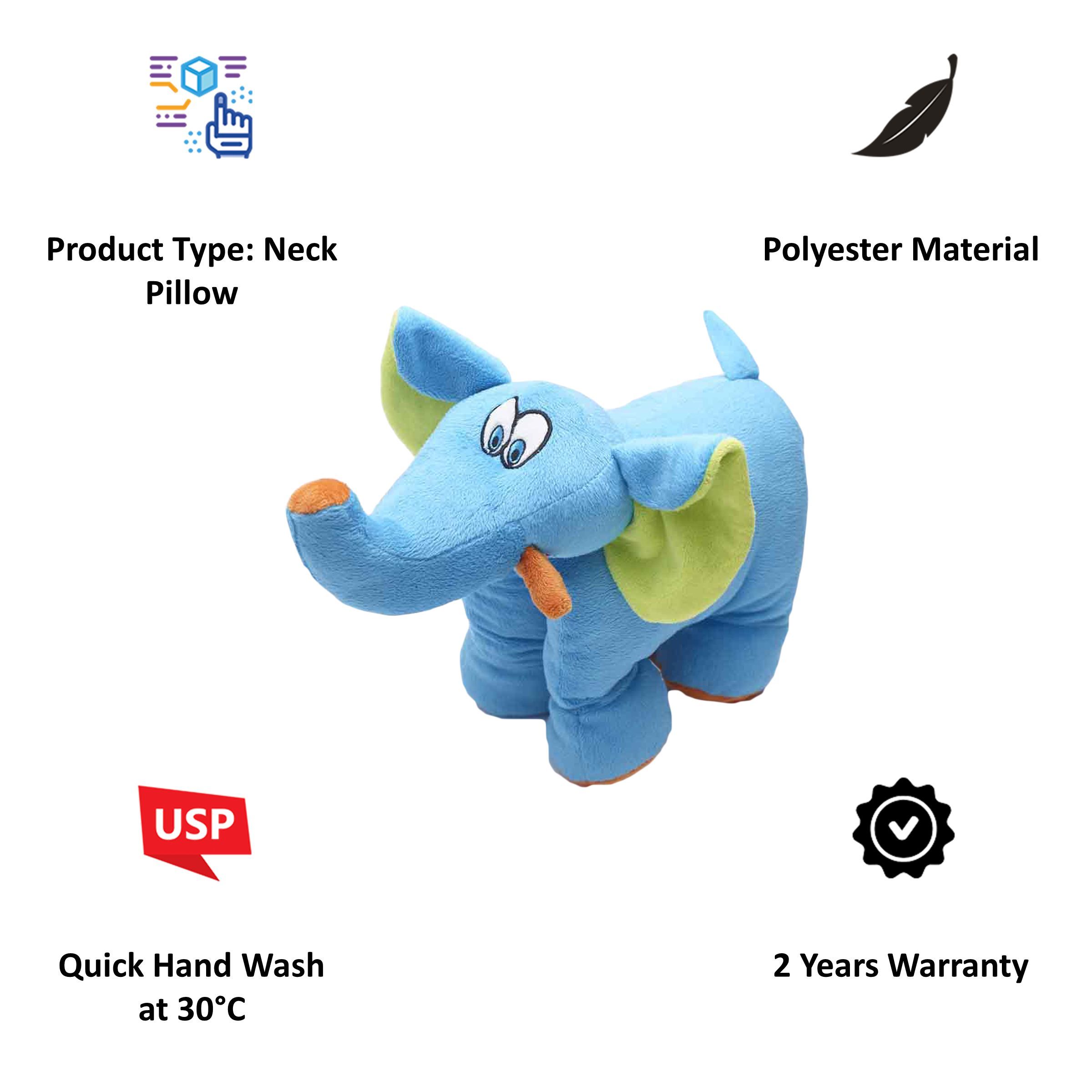 TRAVEL BLUE Trunky The Elephant Polyester Neck Pillow (Soft and Comfortable, Multicolor)_4
