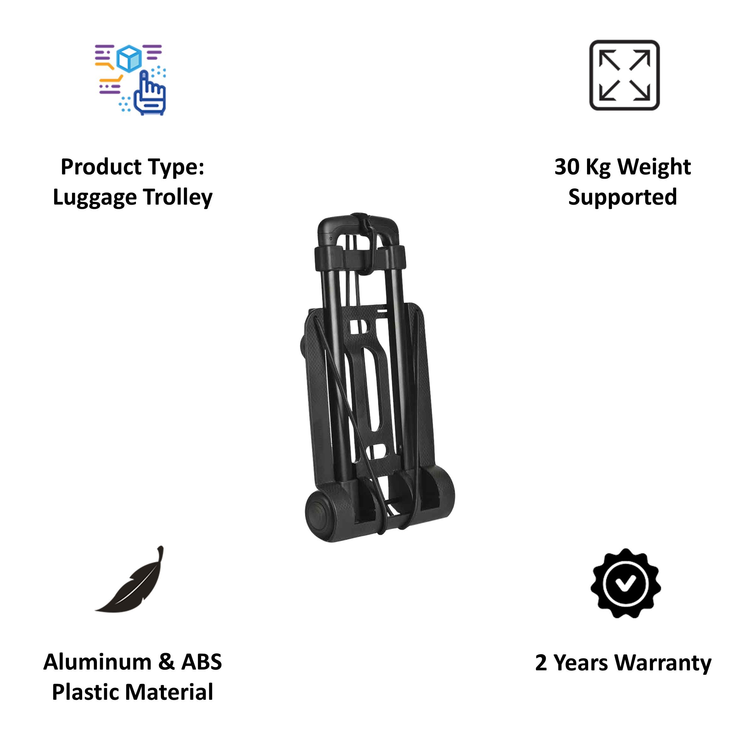 TRAVEL BLUE Deluxe Luggage Trolley (Foldable, 573, Black)_3